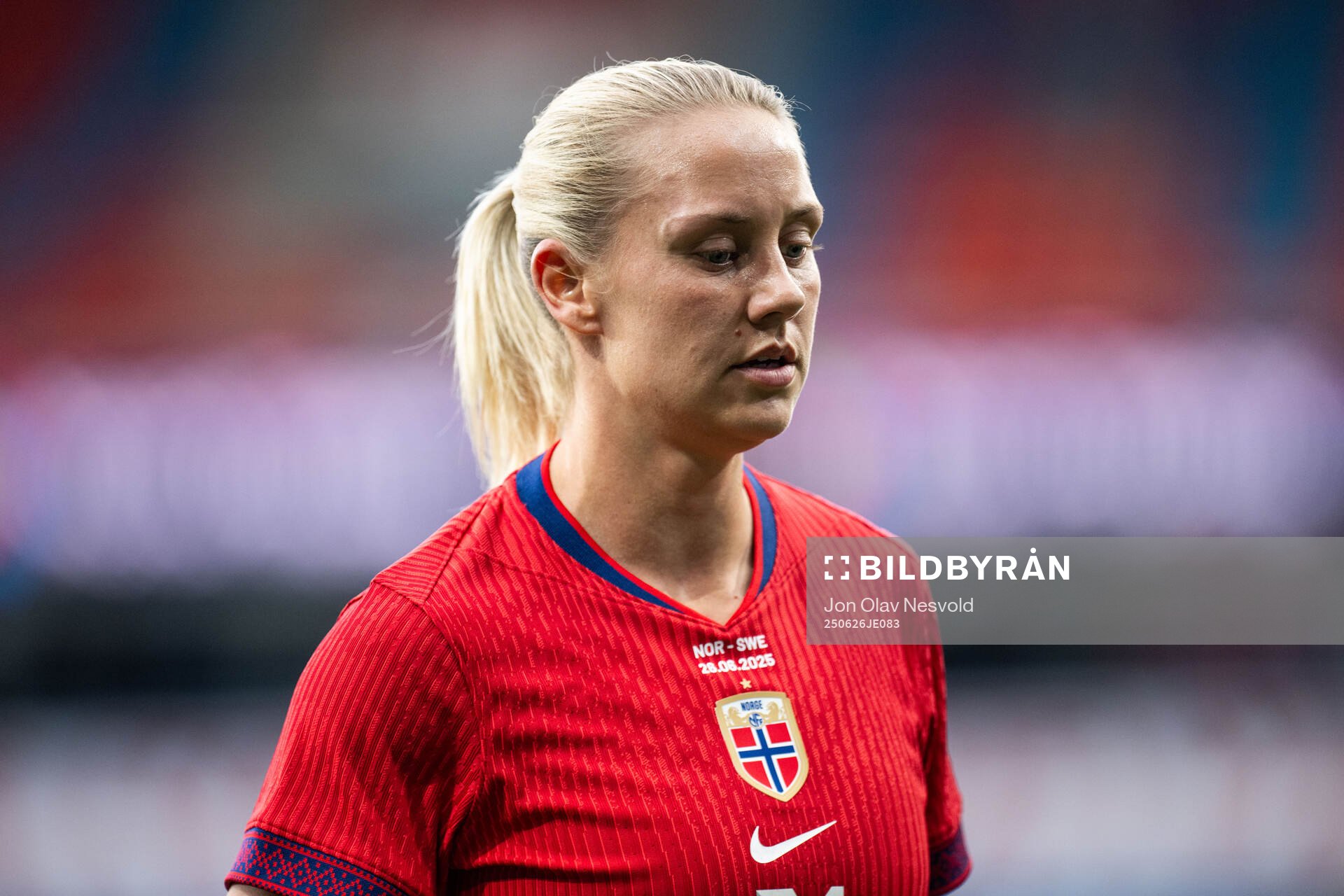 Lisa Naalsund of Norway looks dejected