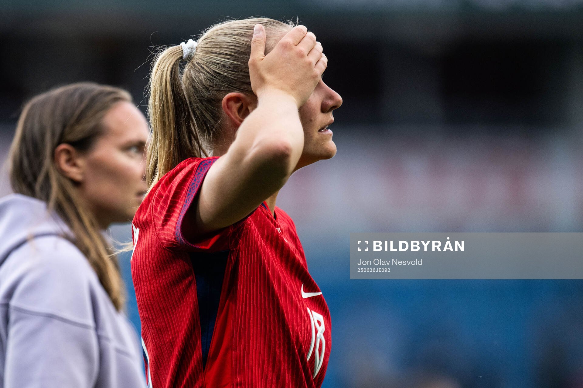 Frida Maanum of Norway looks dejected