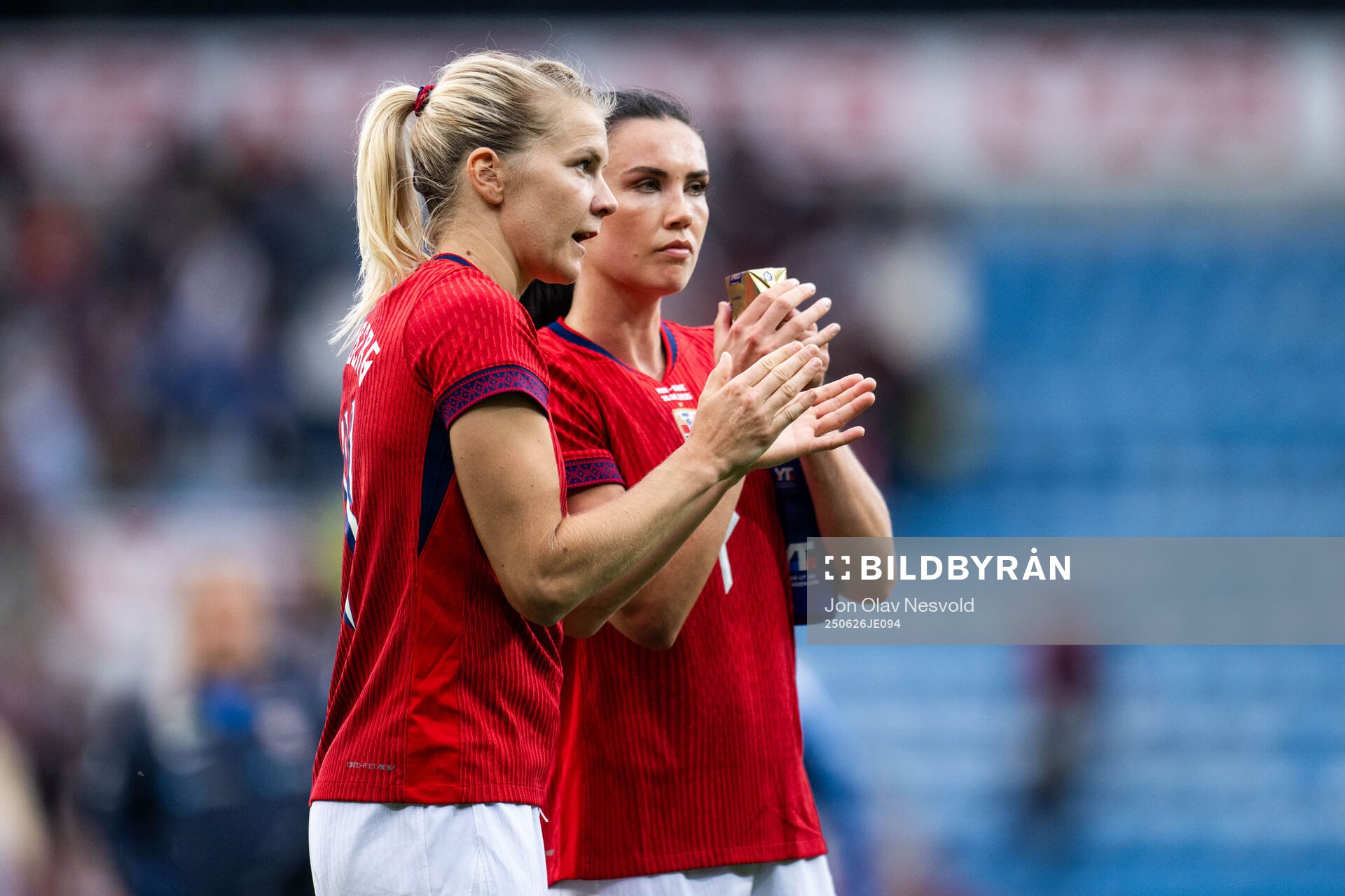 Ada Hegerberg and Ingrid Syrstad Engen of Norway