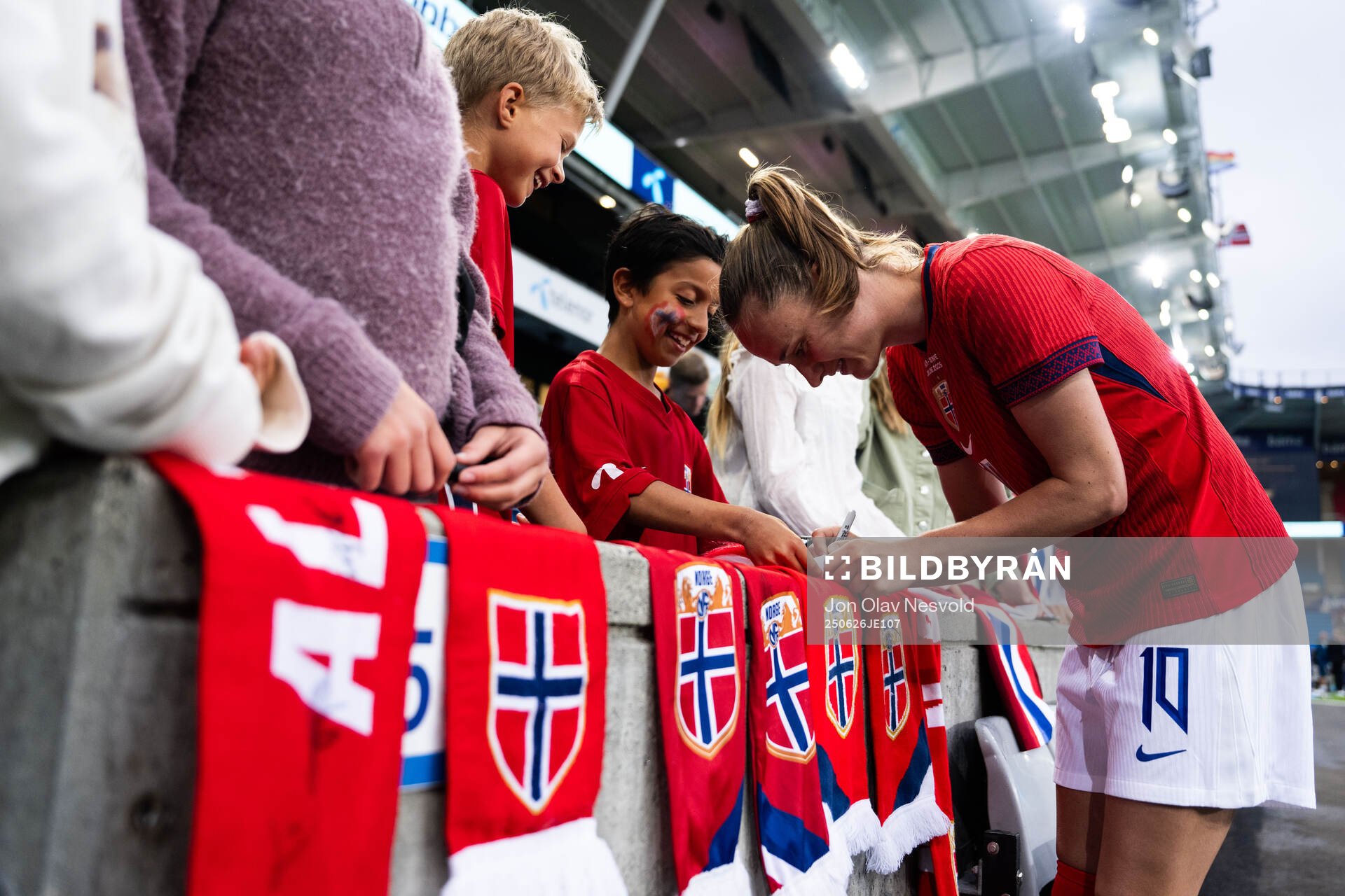 Caroline Graham Hansen of Norway with fans