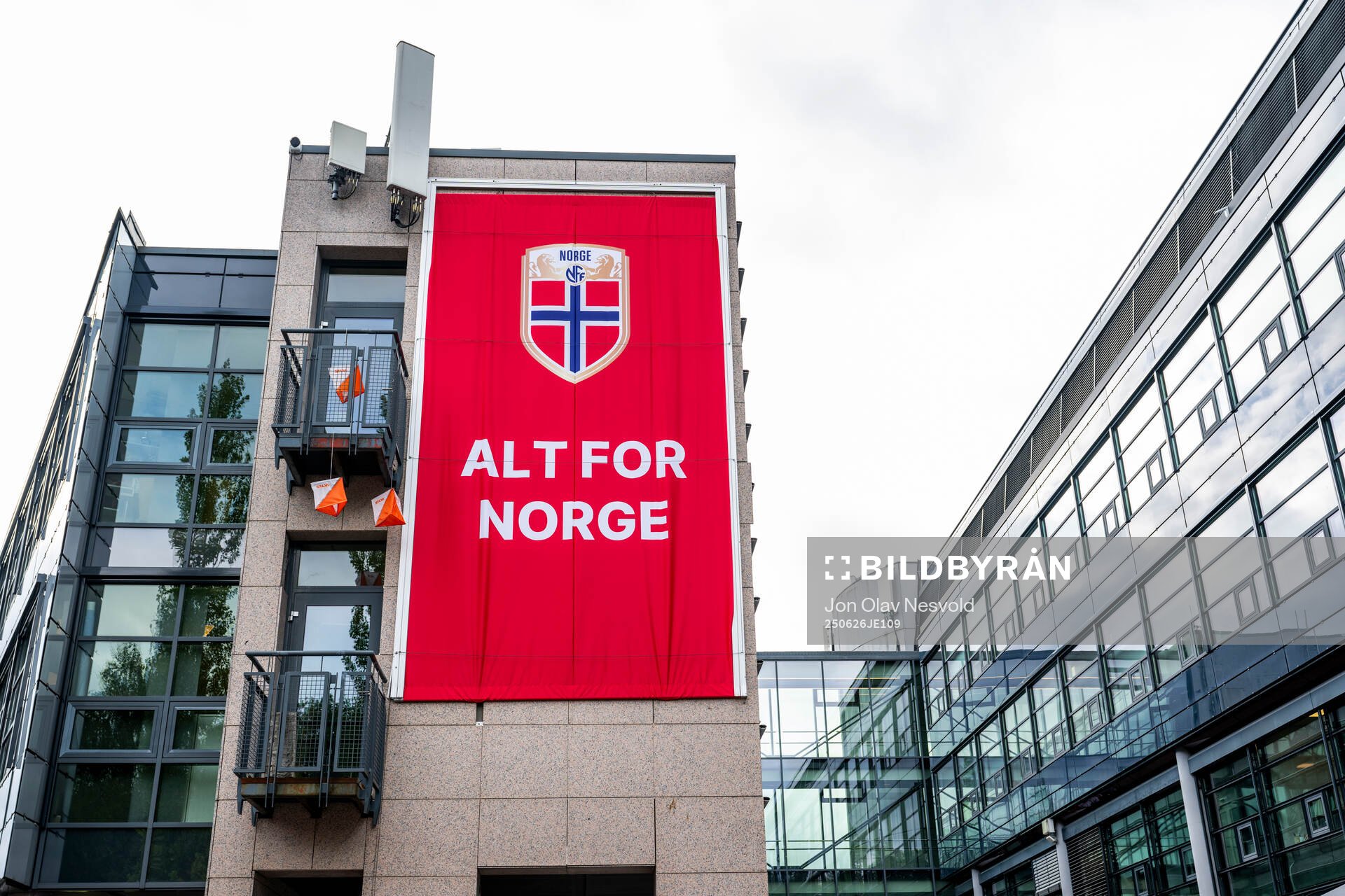 A banner outside of Ullevaal stadion