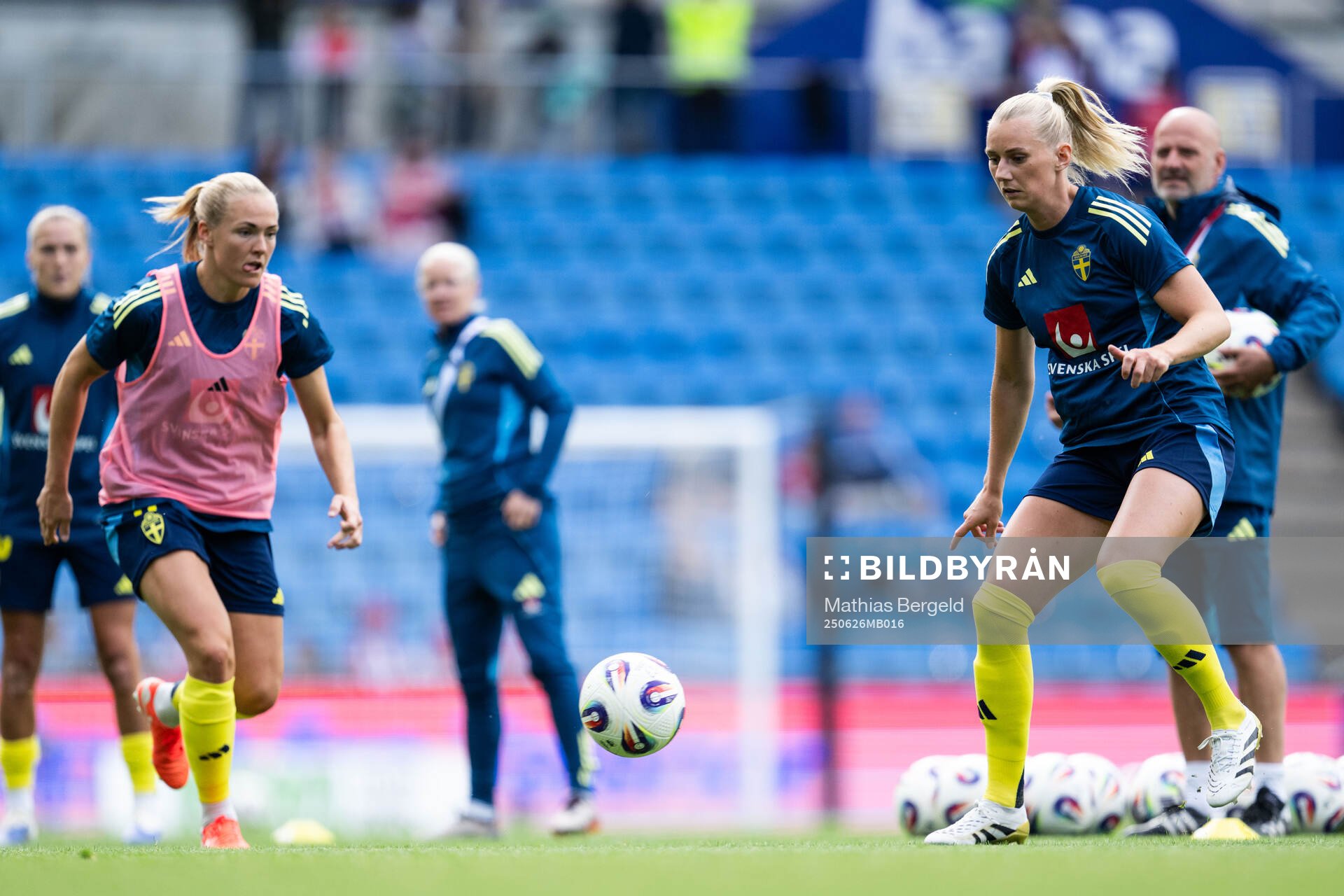 Magdalena Eriksson and Stina Blackstenius of Sweden