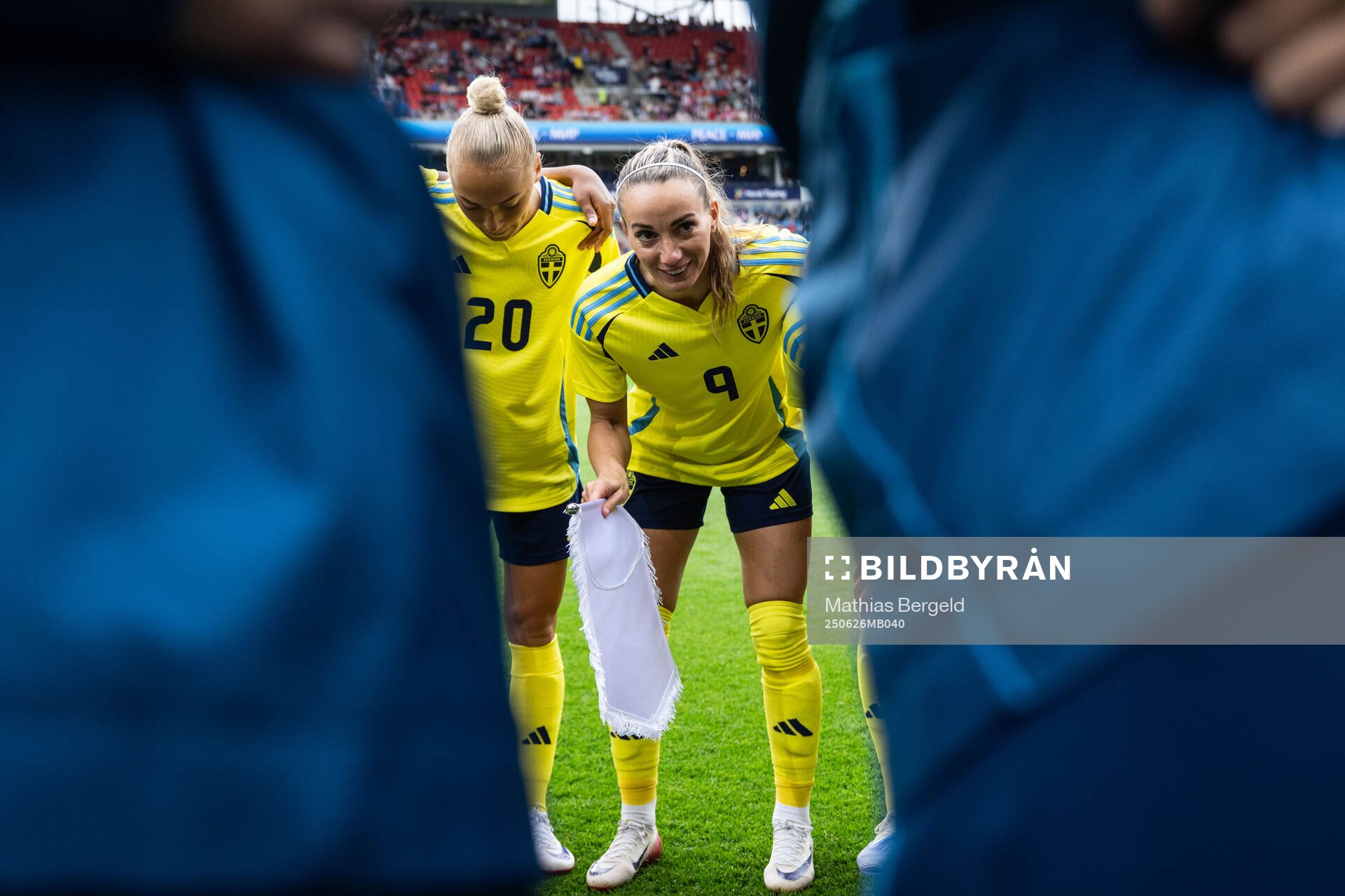 Hanna Bennison and Kosovare Asllani of Sweden