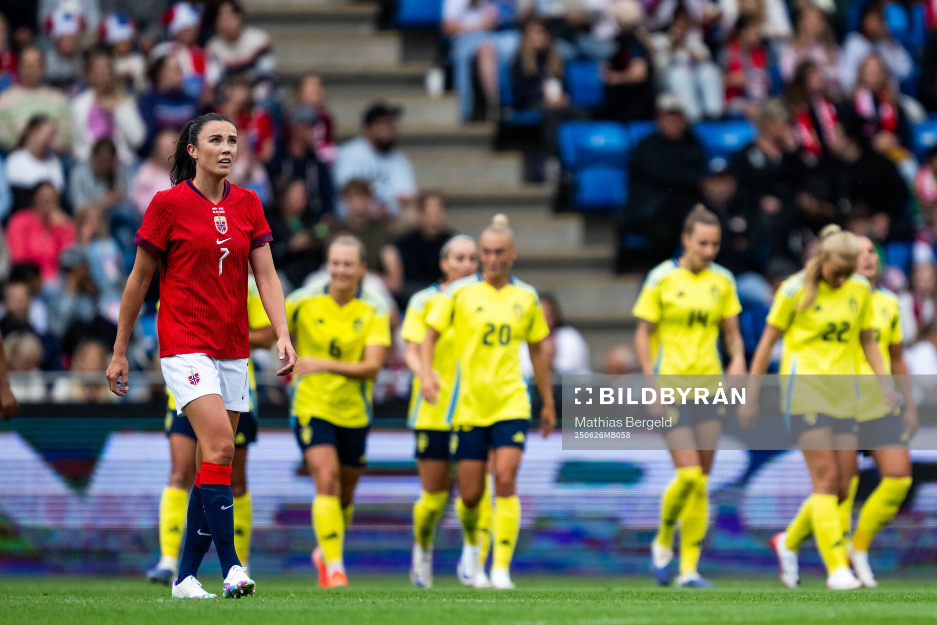 Ingrid Syrstad Engen of Norway looks dejected