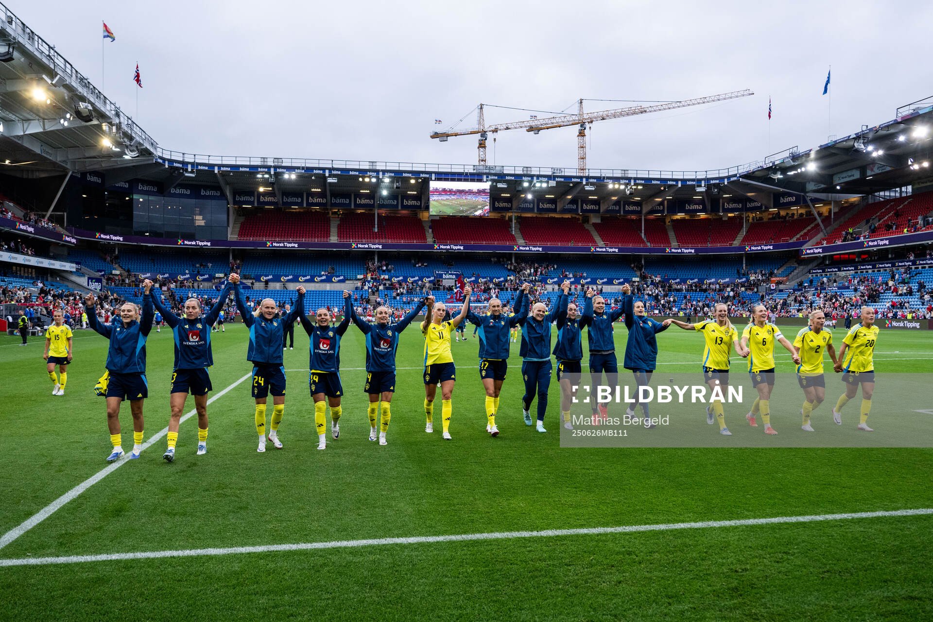 Players of Sweden celebrate