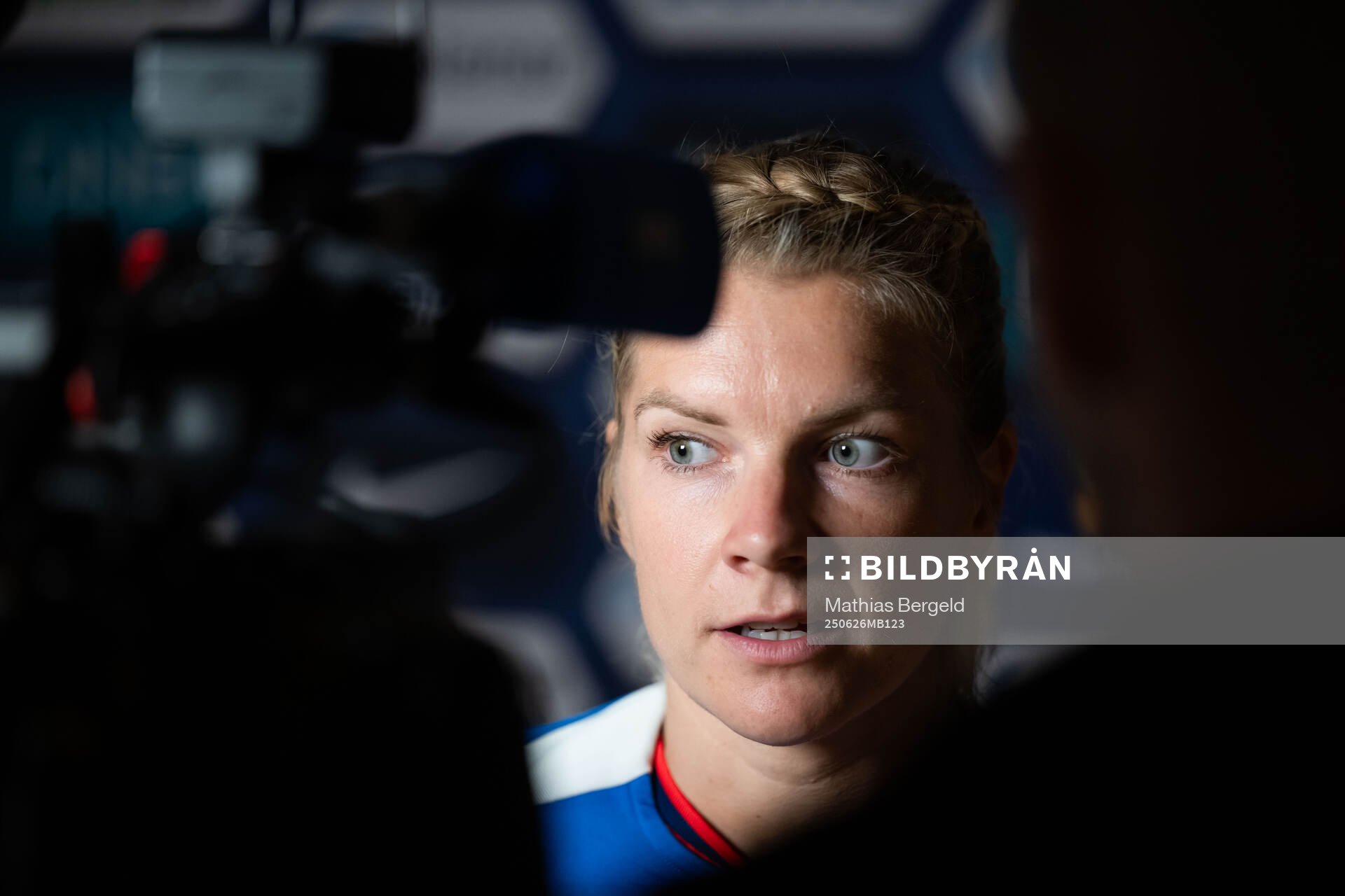 Ada Hegerberg of Norway in mixed zone