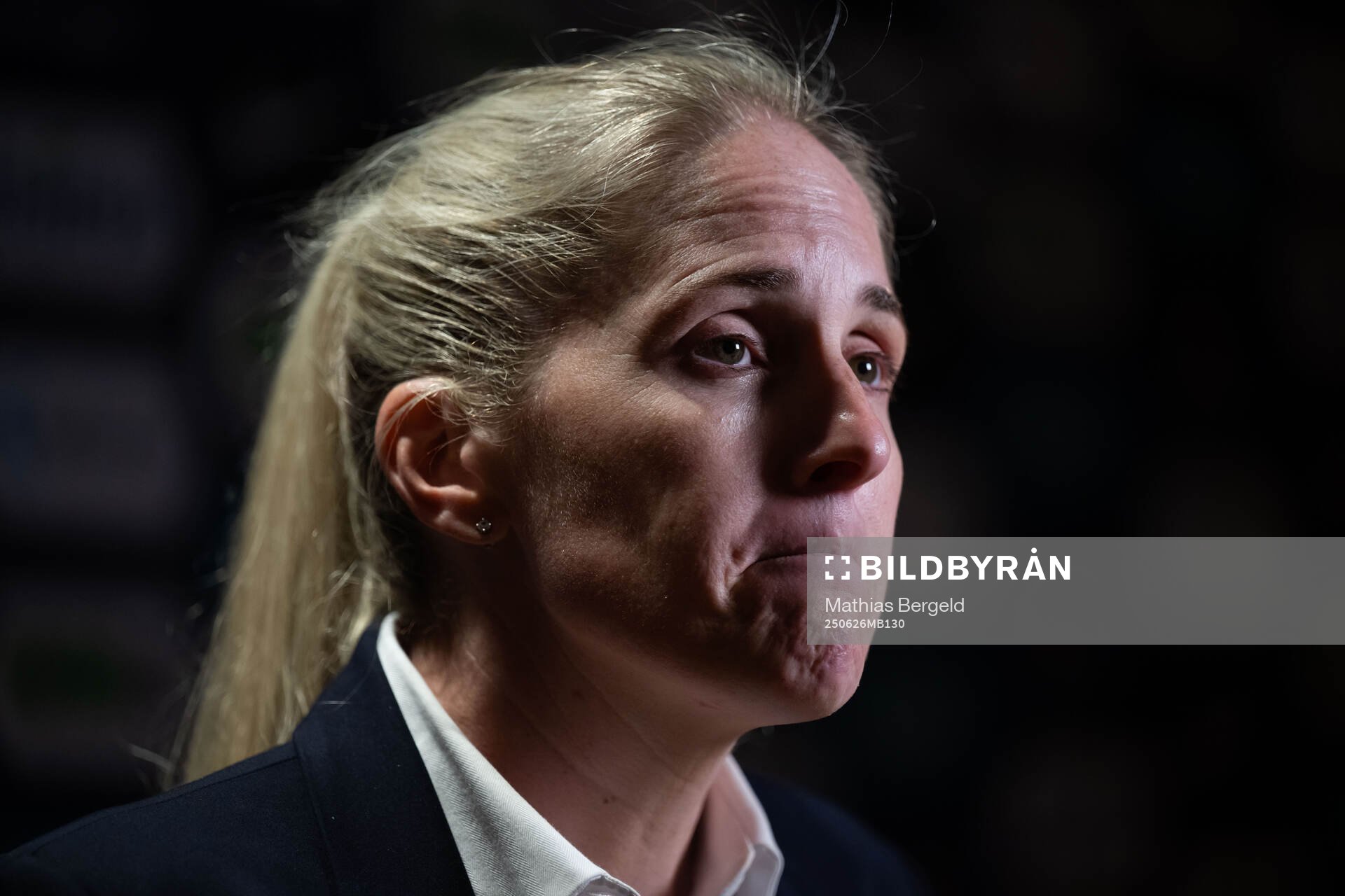 Head coach Gemma Grainger of Norway in mixed zone