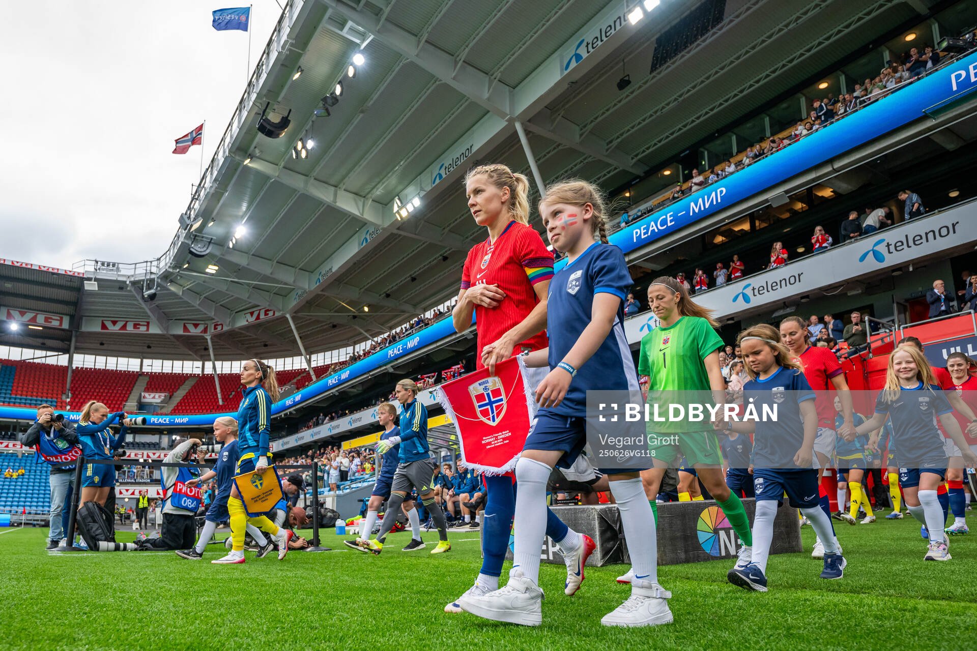 Ada Hegerberg of Norway enters the pitch