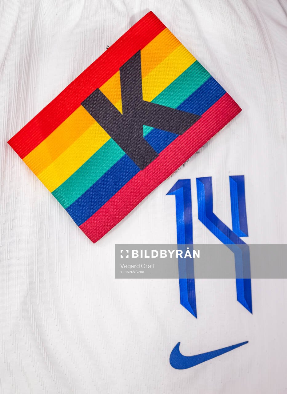 The captains’ armband of Ada Hegerberg of Norway in the