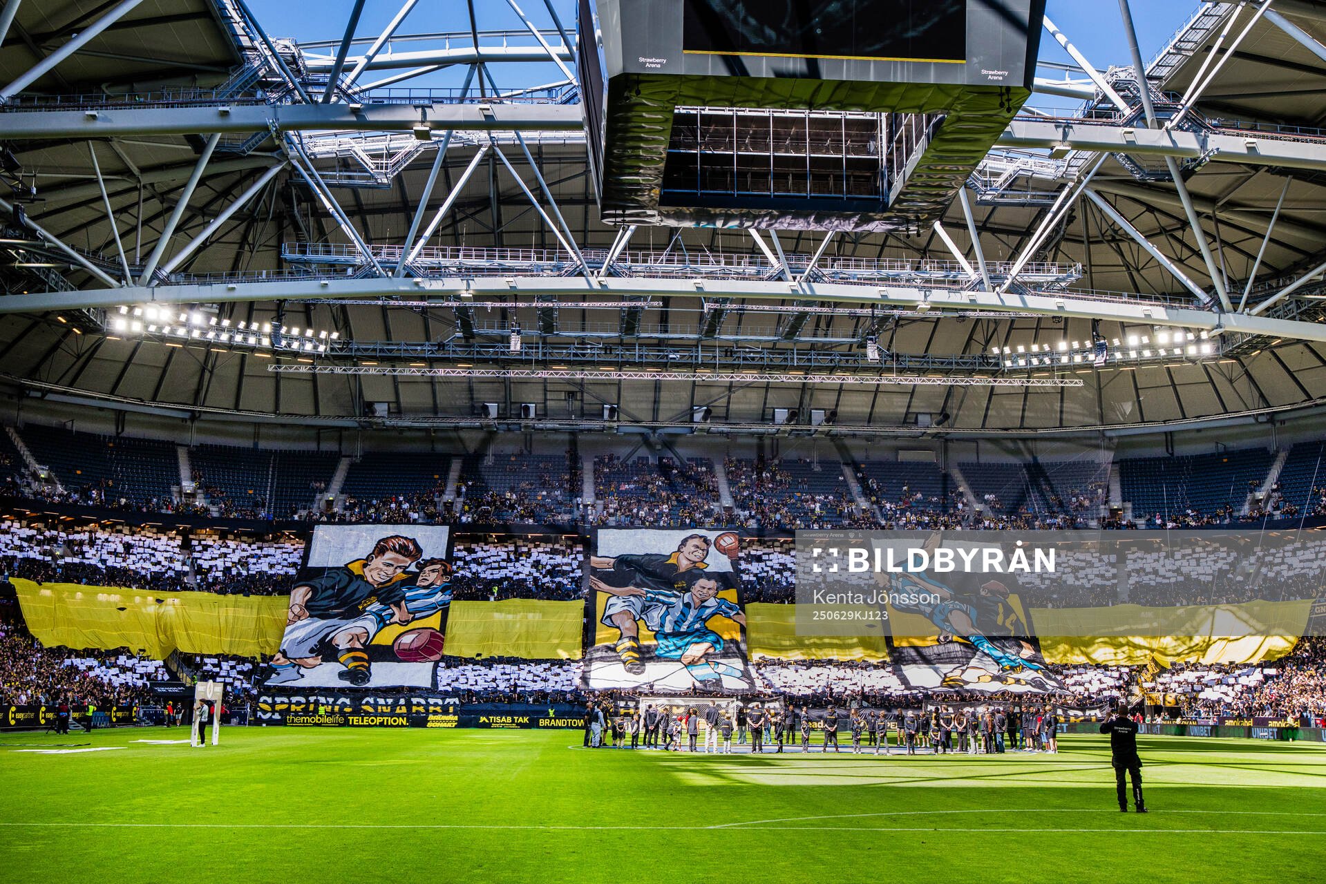 AIKs supportrar med ett tifo