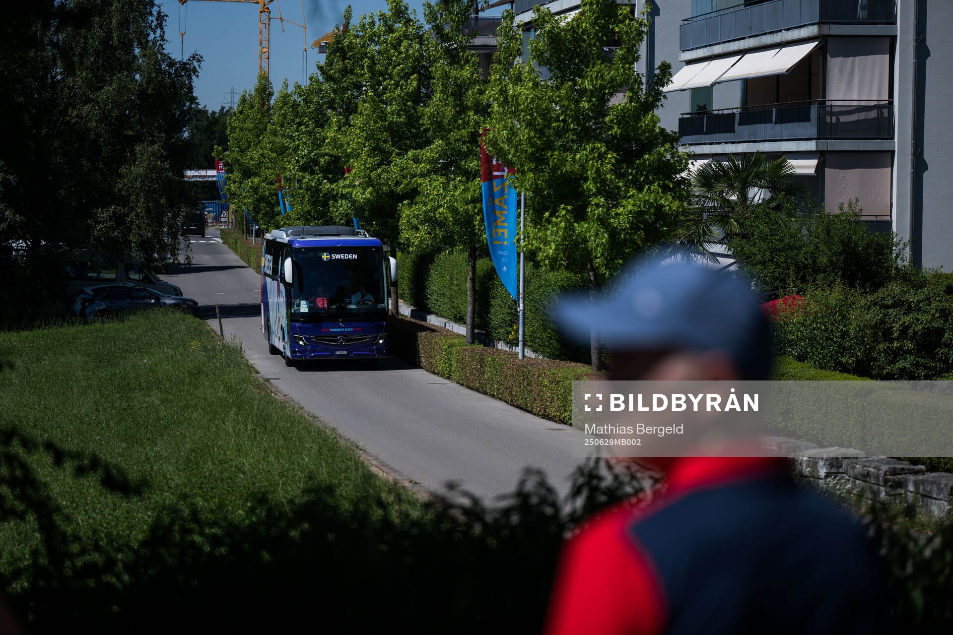 The bus of the Swedish women's national football team at a