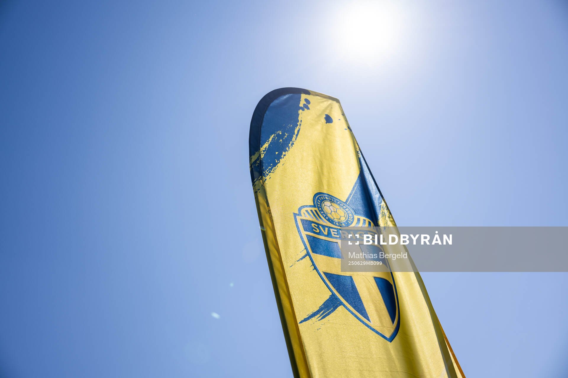 A sign for the Swedish women's national football team at a