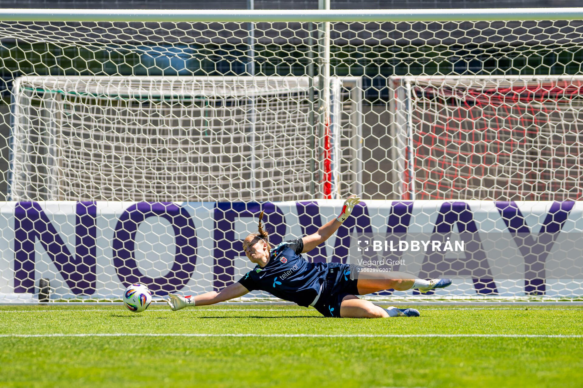 Goalkeeper Aurora Mikalsen of the Norwegian women's