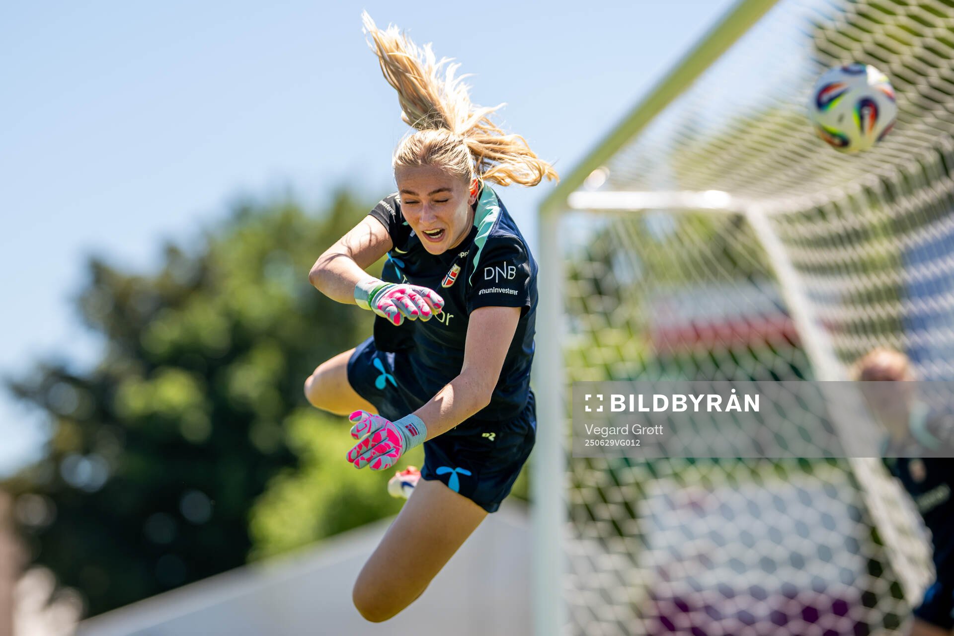 Goalkeeper Selma Panengstuen of the Norwegian women's