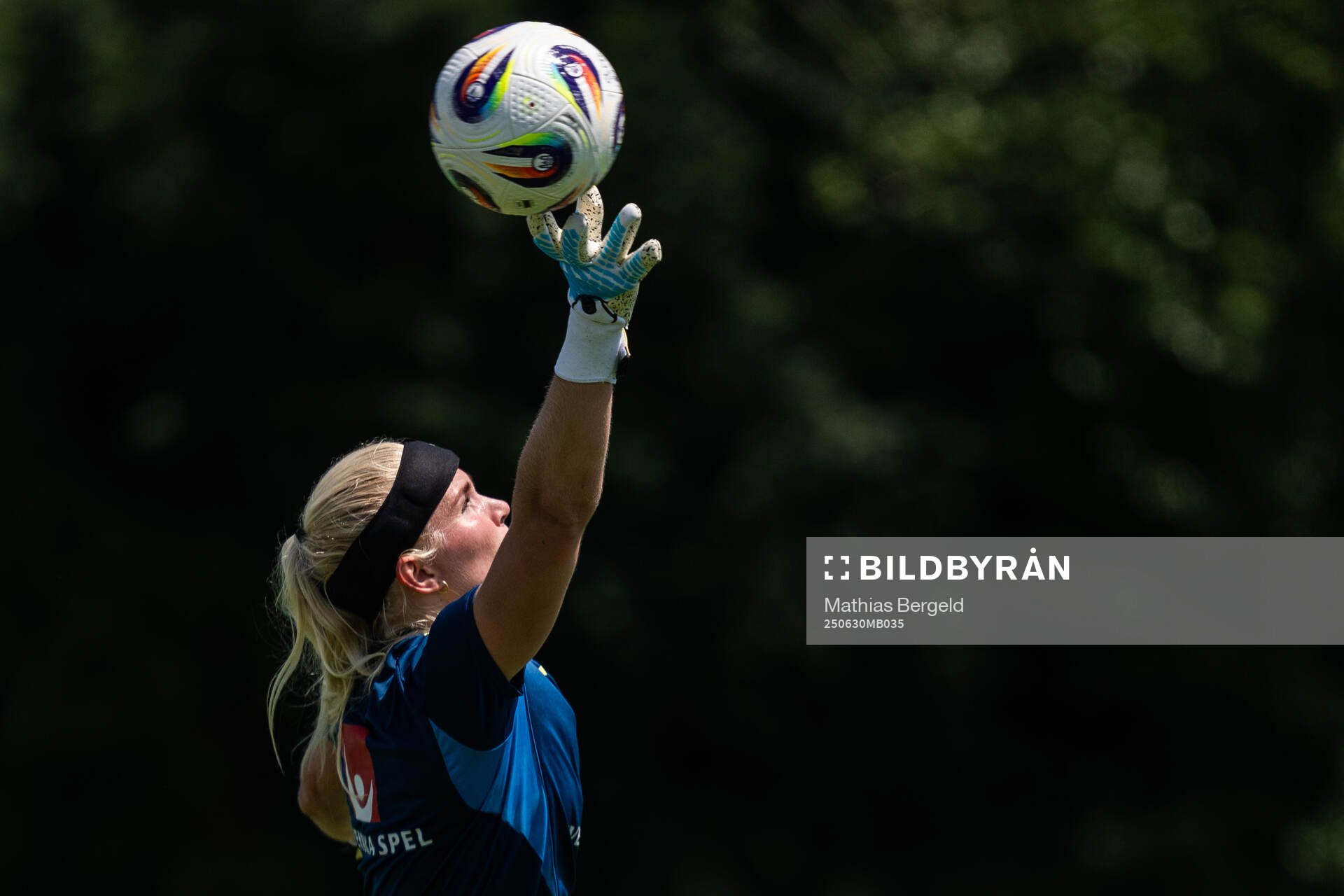 Goalkeeper Emma Holmgren of the Swedish women's national