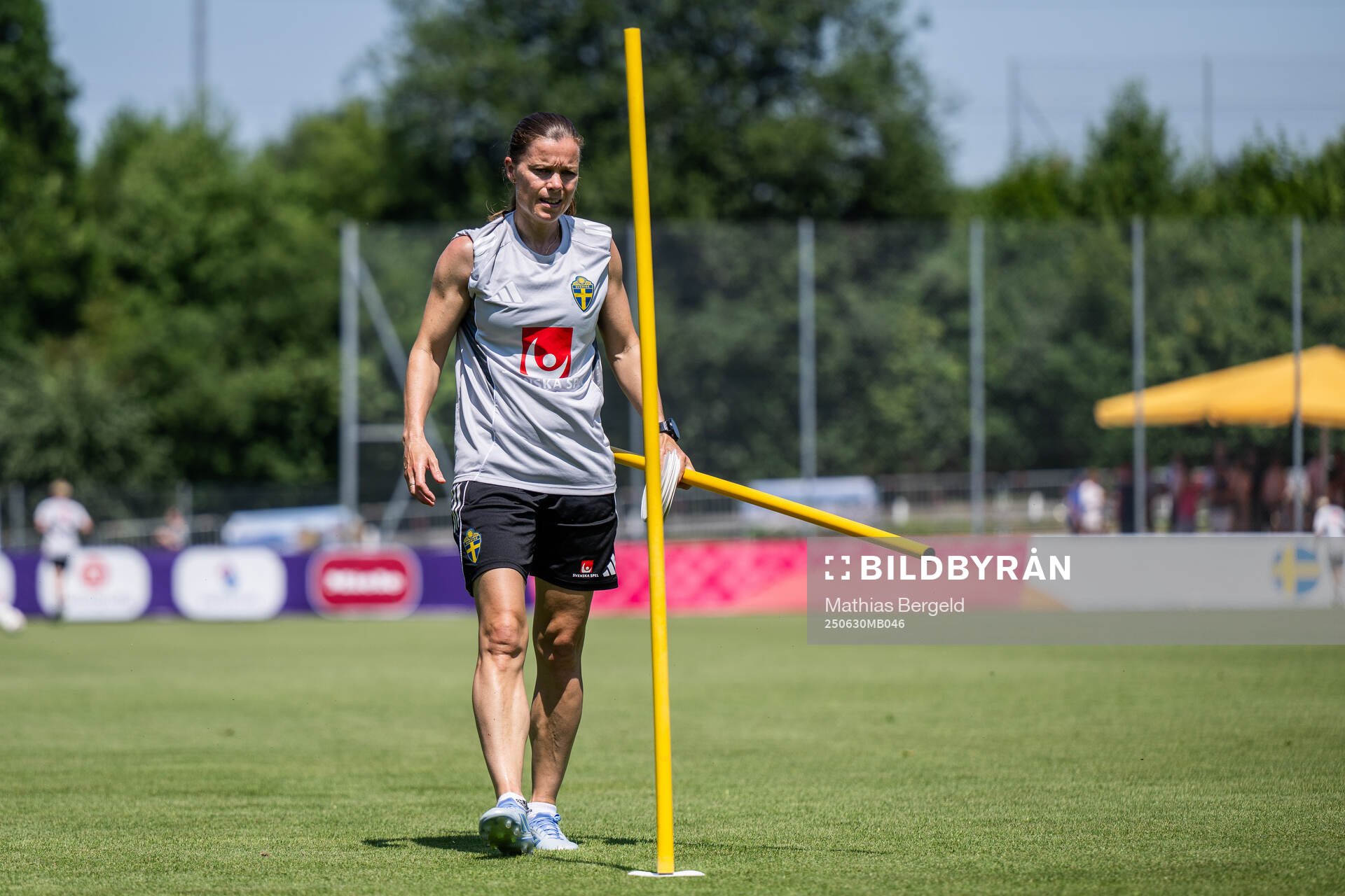 Equipment manager Sara Thunebro of the Swedish women's