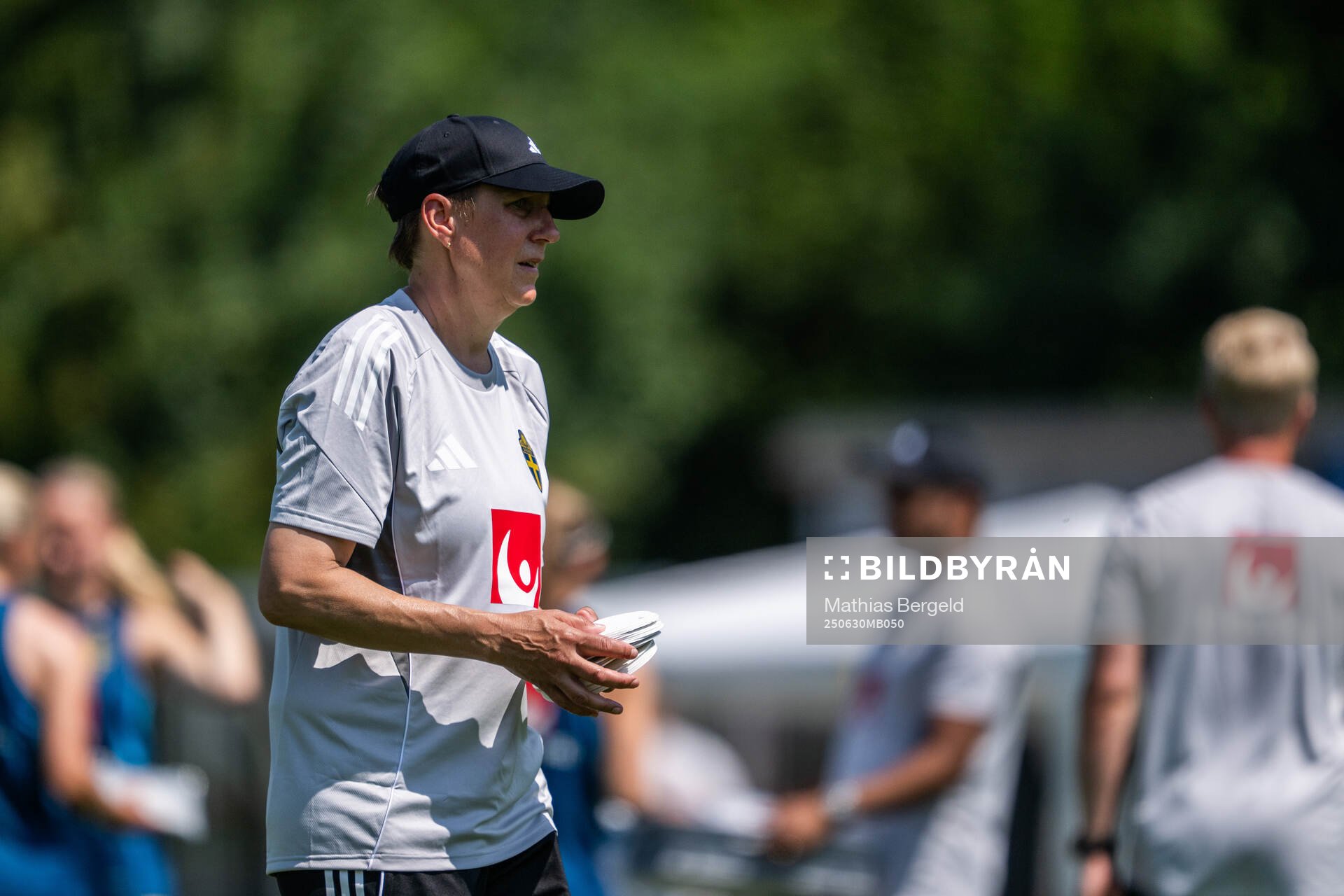Equipment manager Jessica Karlsson of the Swedish women's