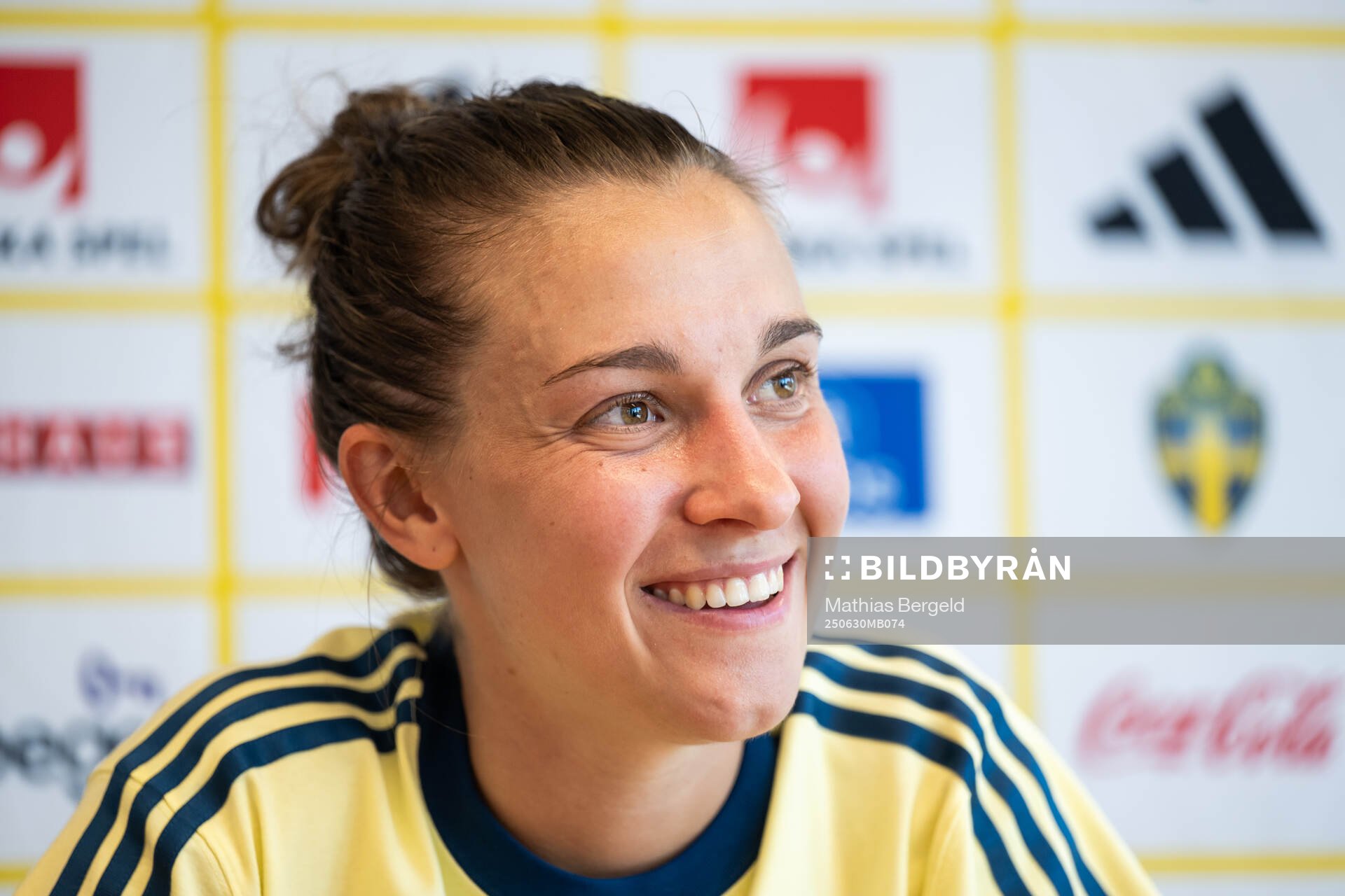 of the Swedish women's national football team at a press