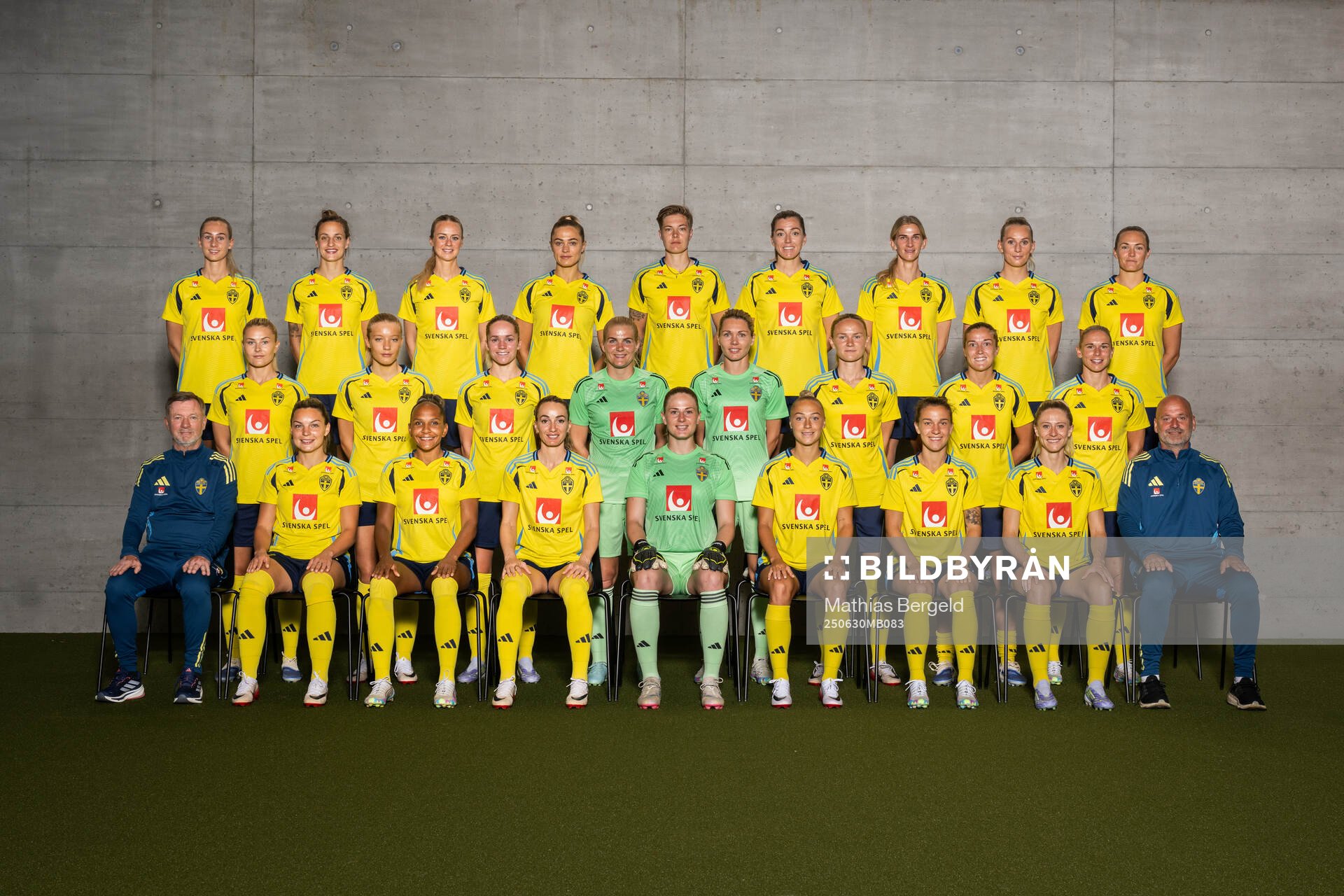 The Swedish women's national football team poses for a team