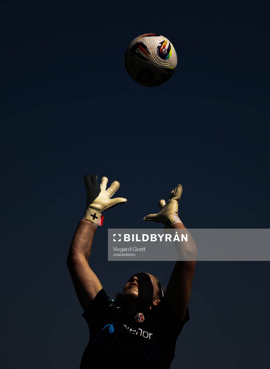Goalkeeper Aurora Mikalsen of the Norwegian women's