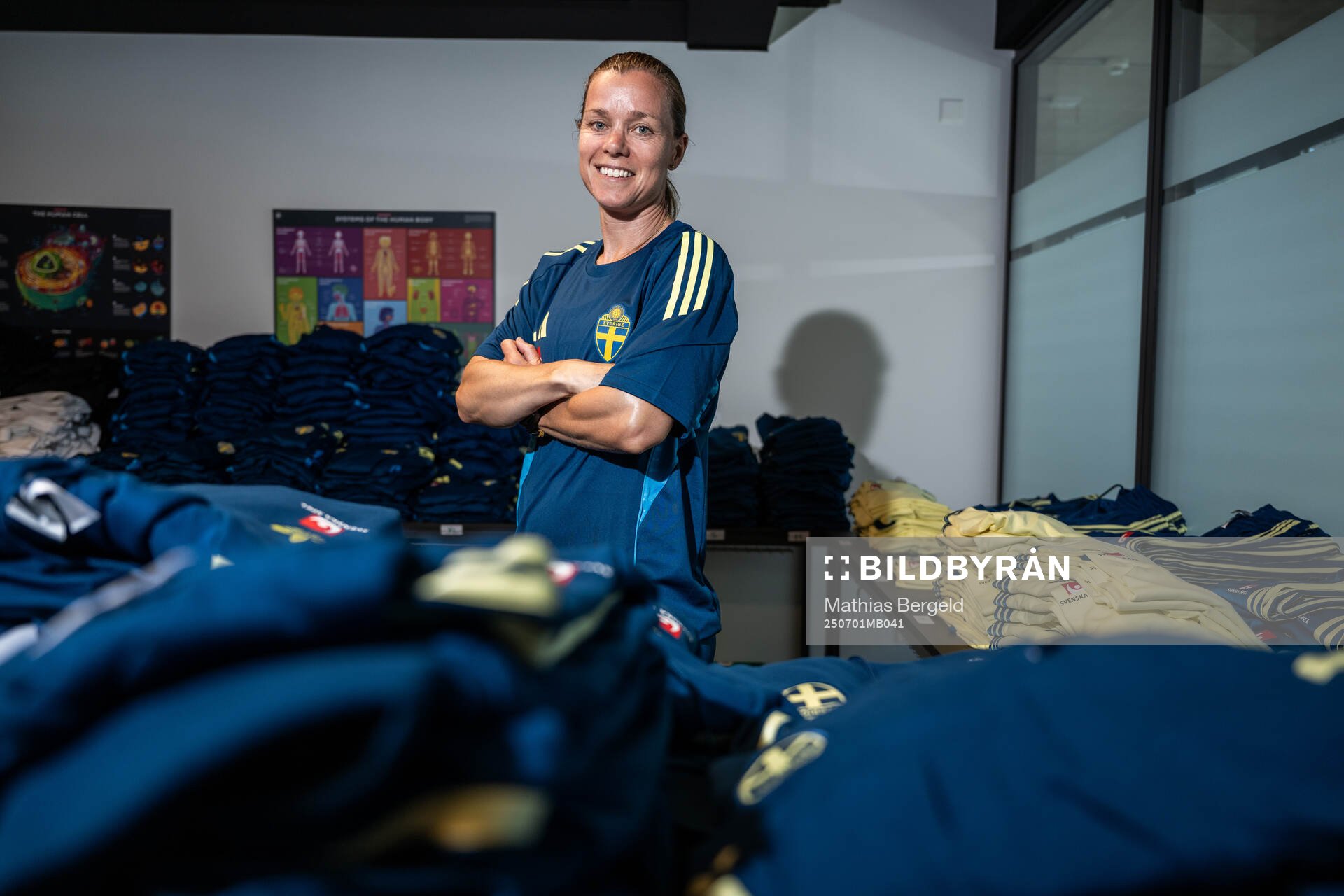 Equipment manager Sara Thunebro of the Swedish women’s