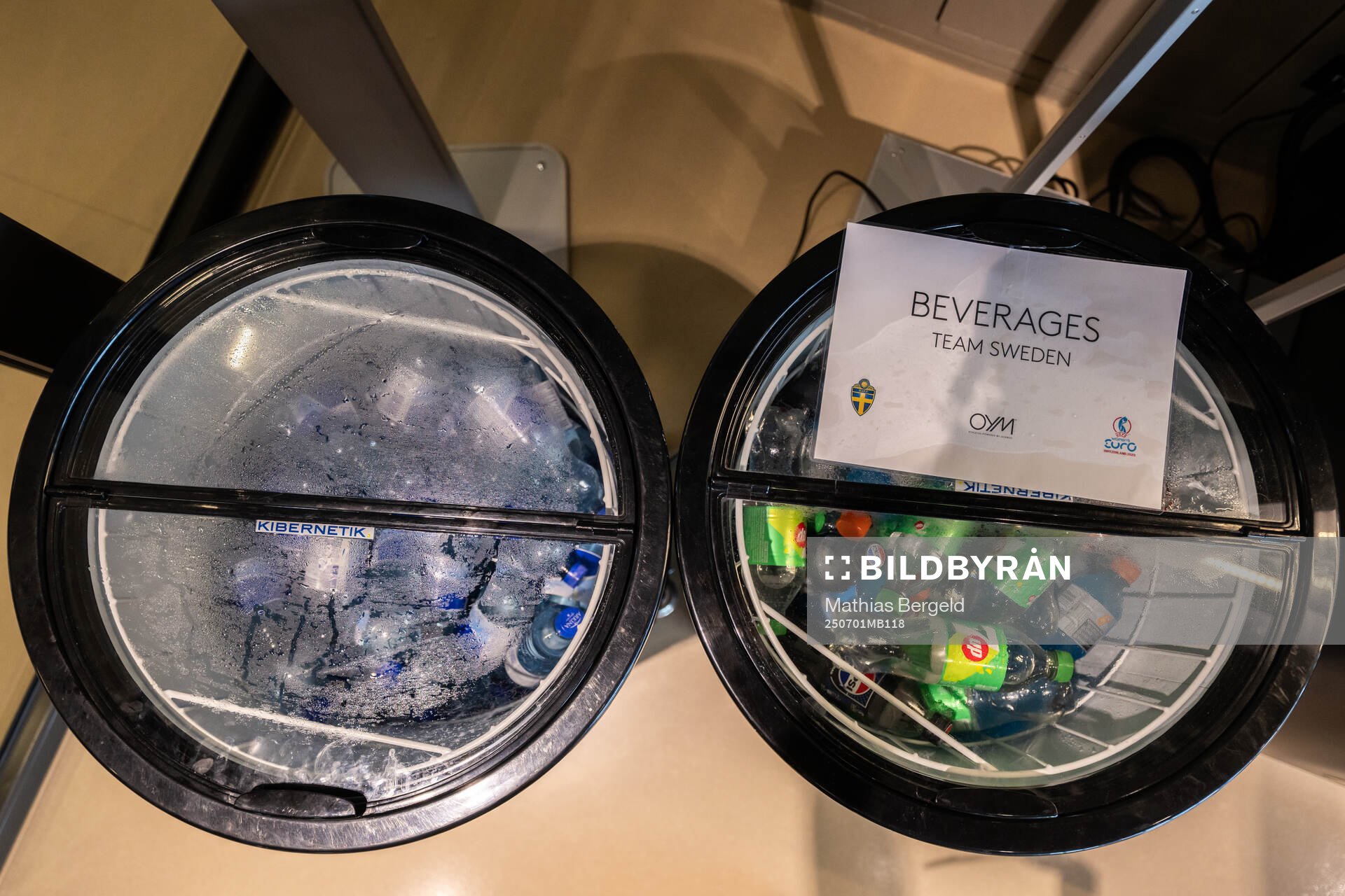 Drinks in coolers seen at a walk around at OYM the base