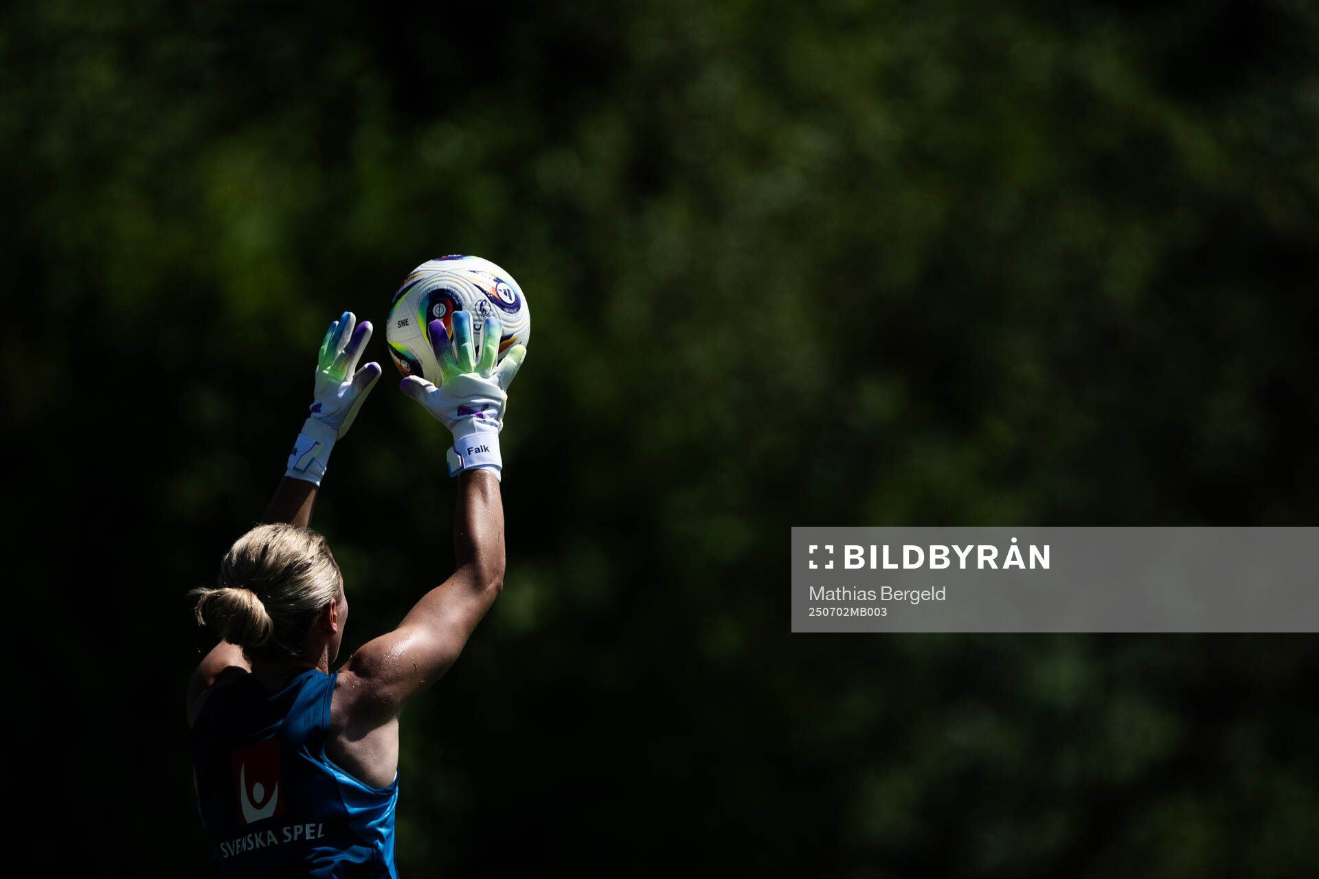 Goalkeeper Jennifer Falk of the Swedish women's national