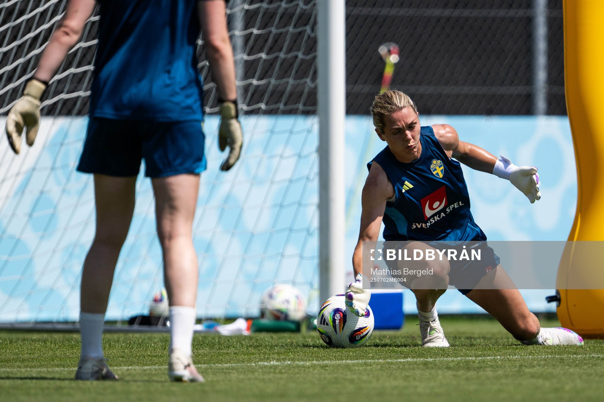 Goalkeeper Jennifer Falk of the Swedish women's national