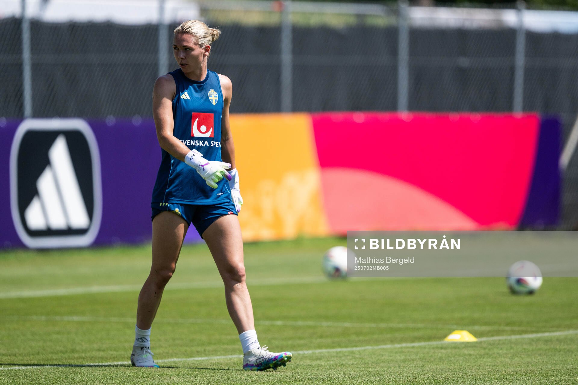 Goalkeeper Jennifer Falk of the Swedish women's national