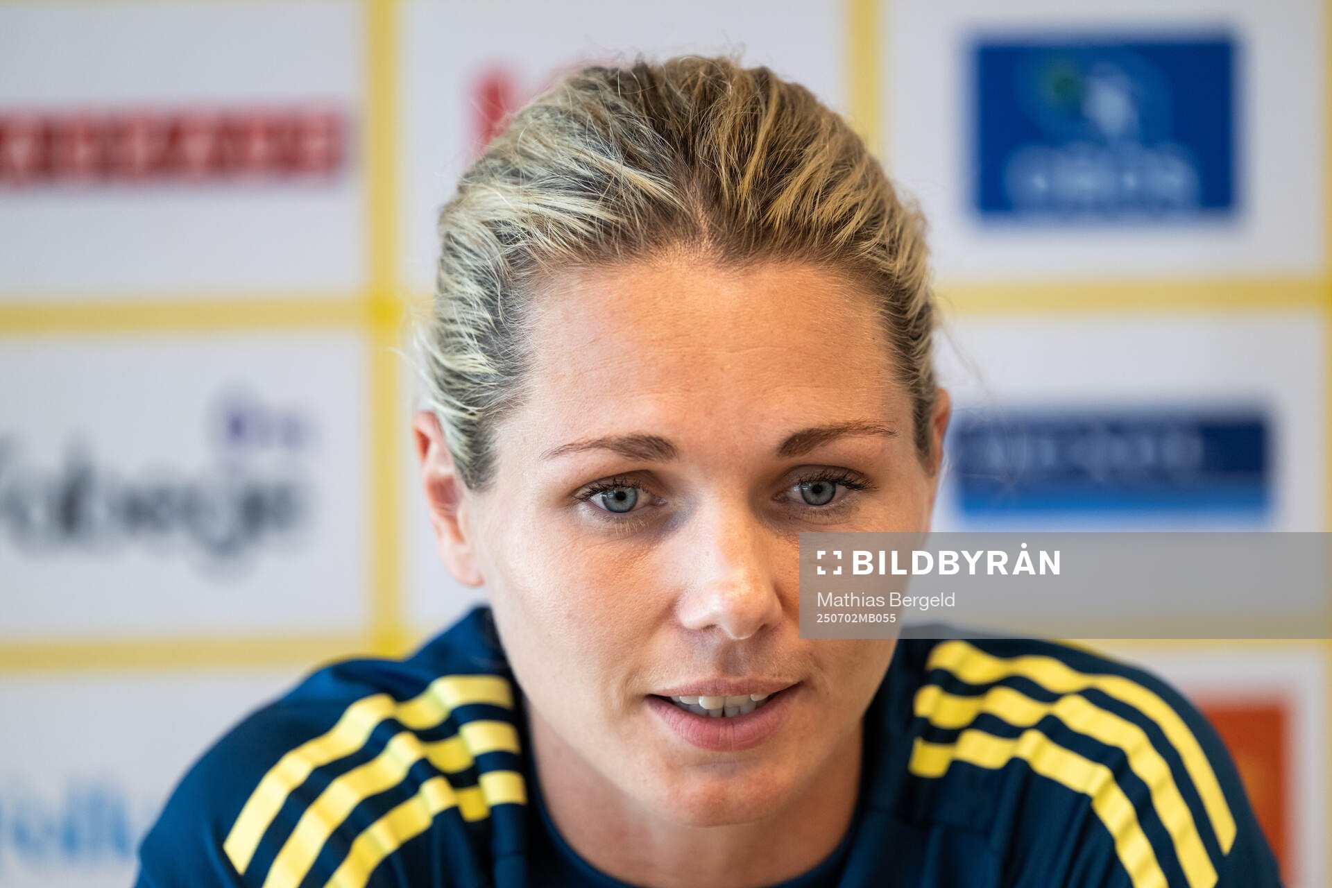 Goalkeeper Jennifer Falk of the Swedish women's national