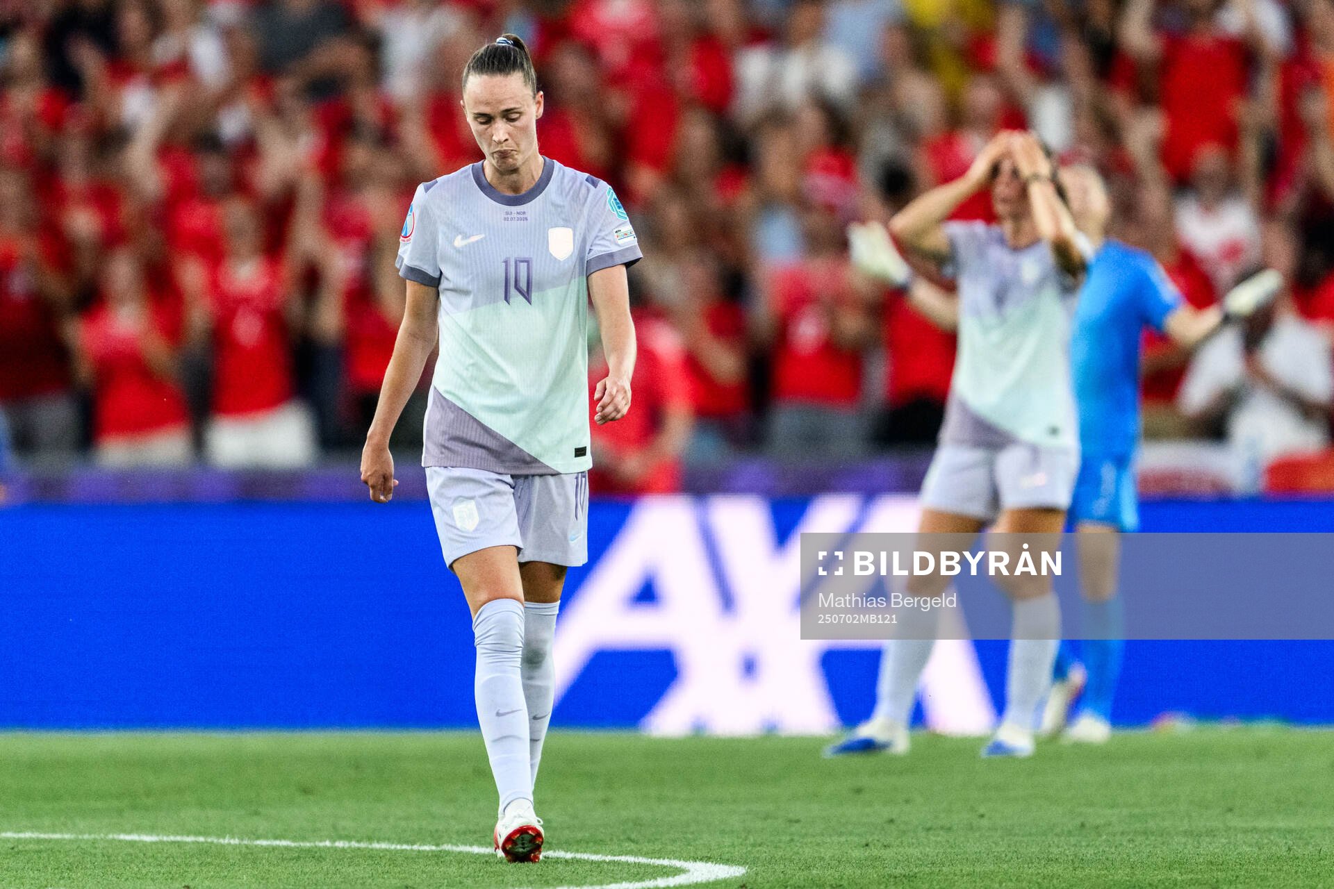 Caroline Graham Hansen of Norway looks dejected