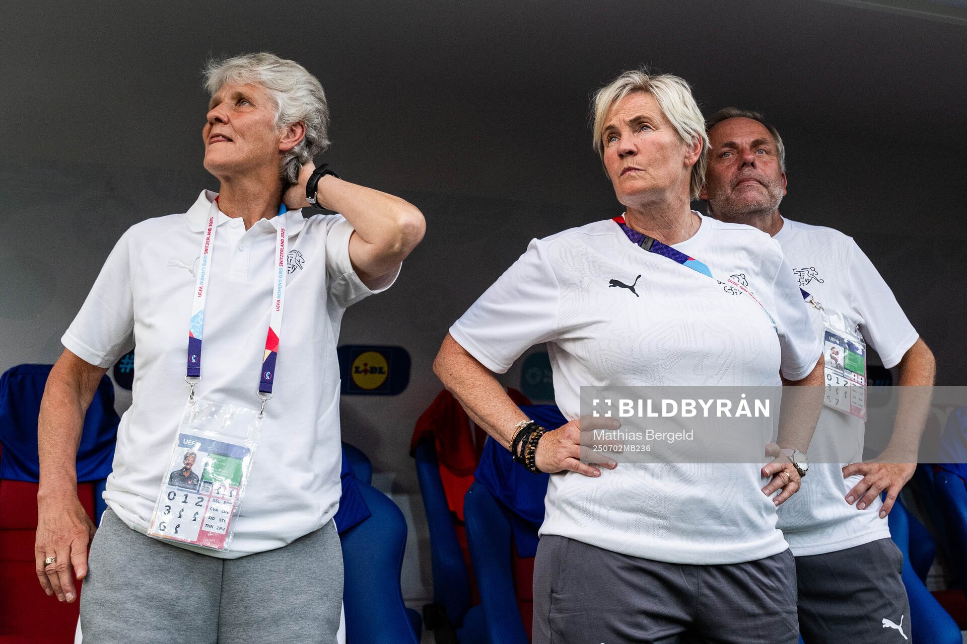 Head coach Pia Sundhage, Assistant coach Lillie Persson and