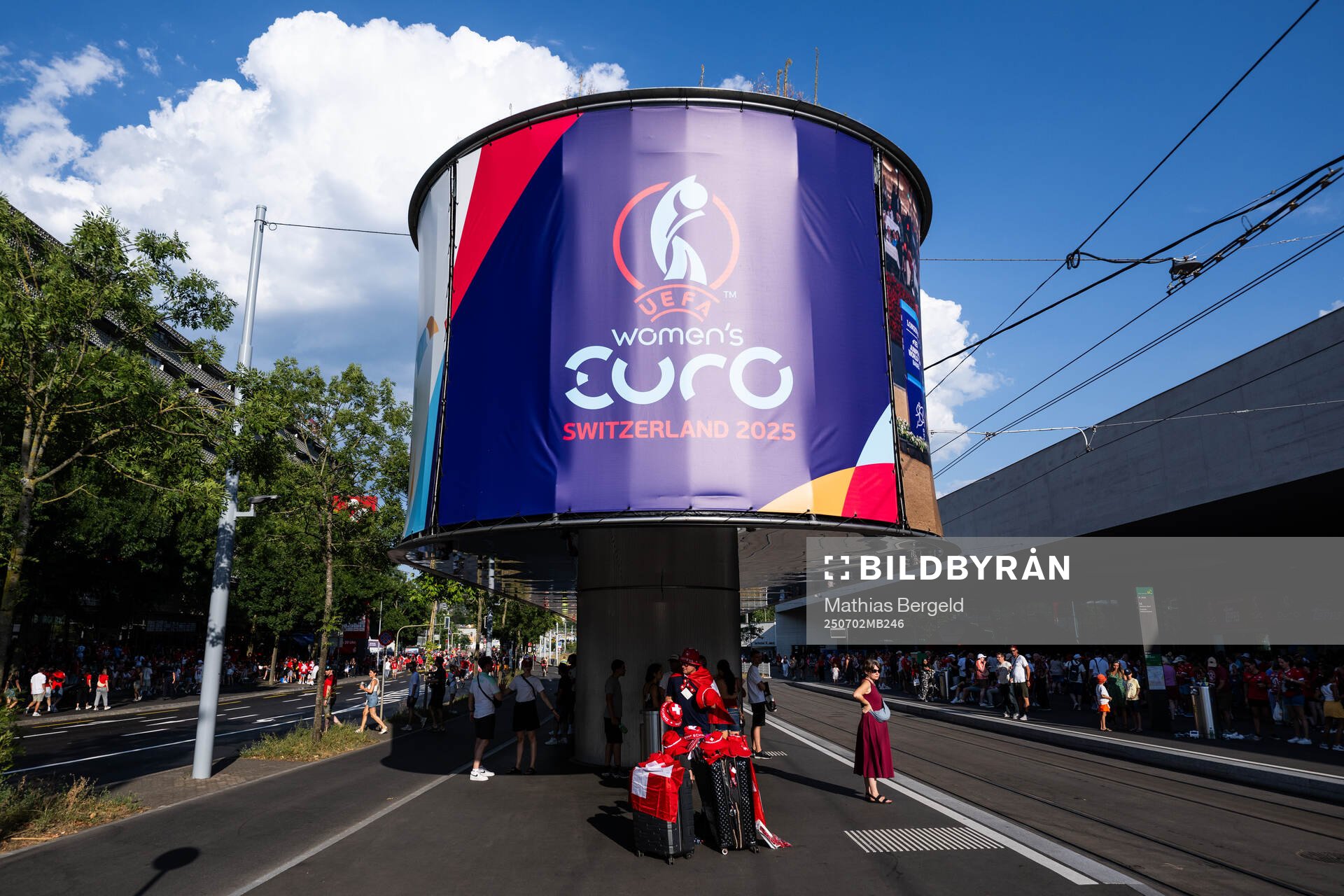 A sign for the UEFA Women's Euro 2025