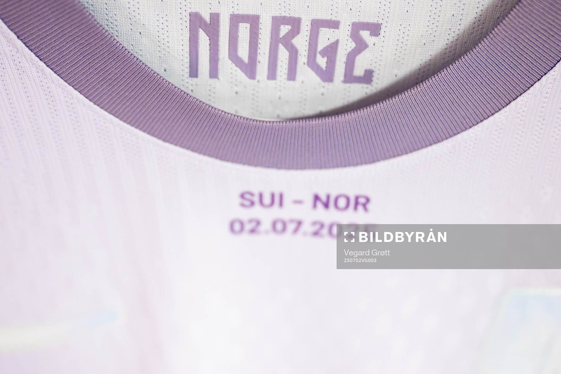 The away kit of Norway in the dressing room