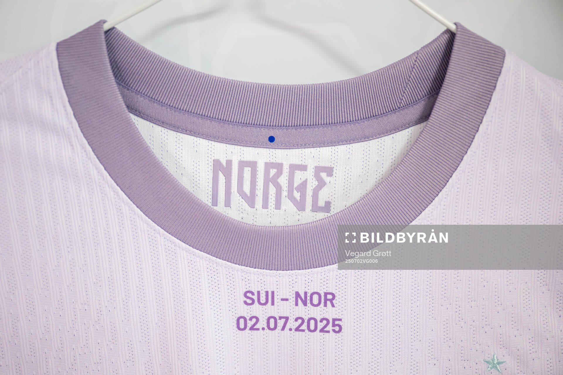 The away kit of Norway in the dressing room