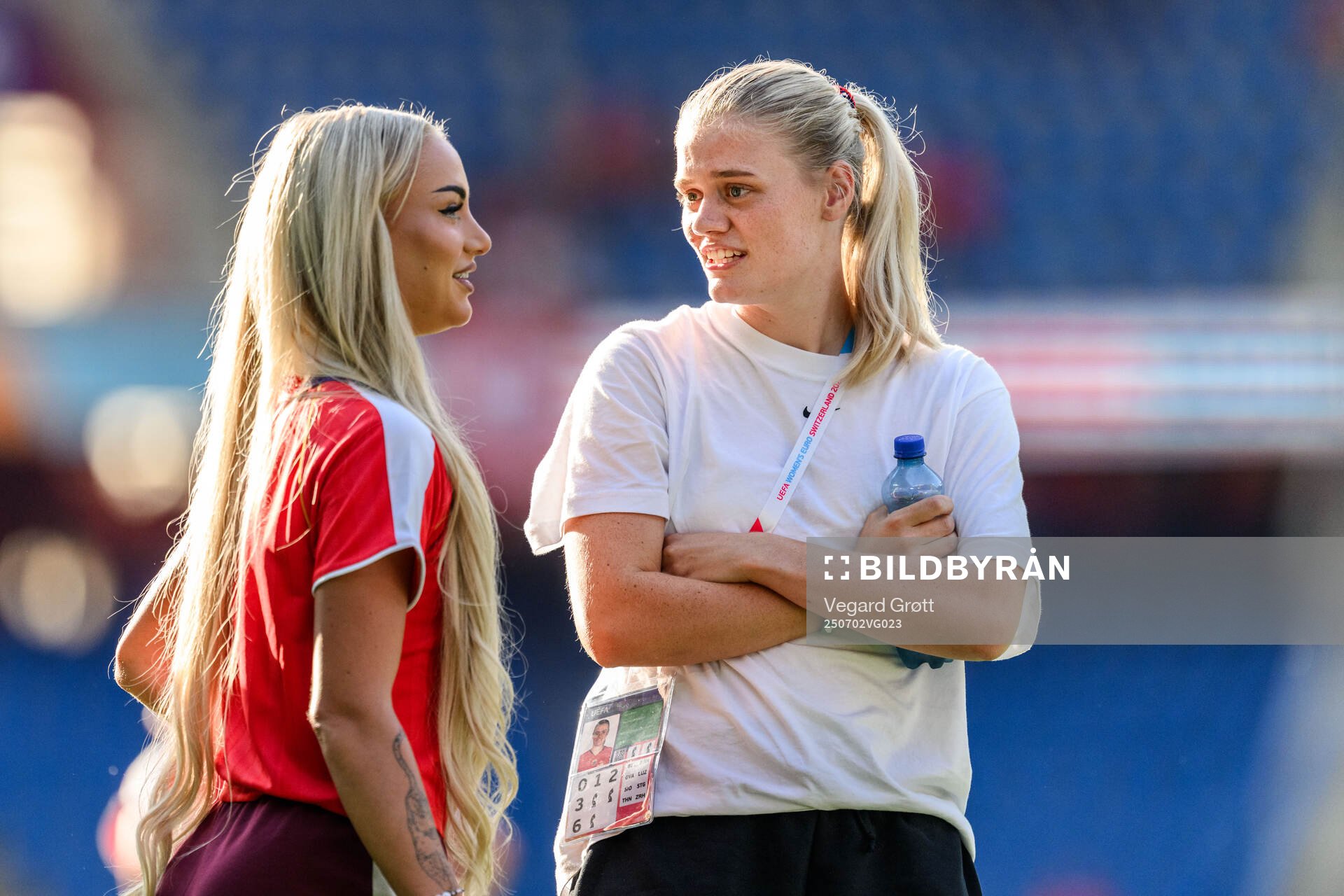 Alisha Lehmann of Switzerland and Mathilde Harviken of