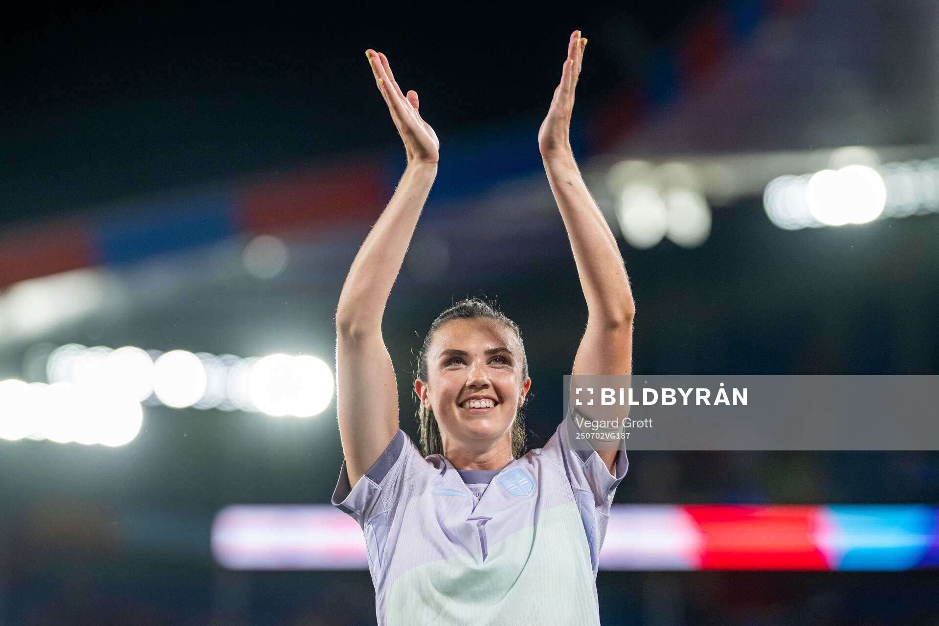 Ingrid Syrstad Engen of Norway celebrates