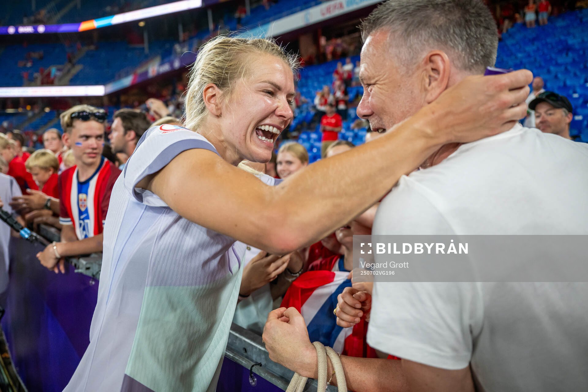 Ada Hegerberg of Norway celebrates with family and friends
