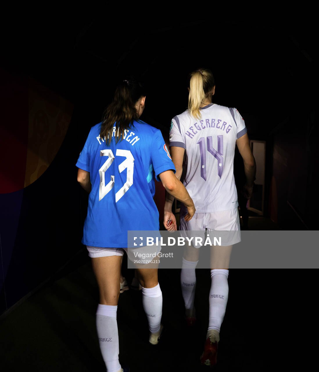 Tuva Hansen and Ada Hegerberg of Norway