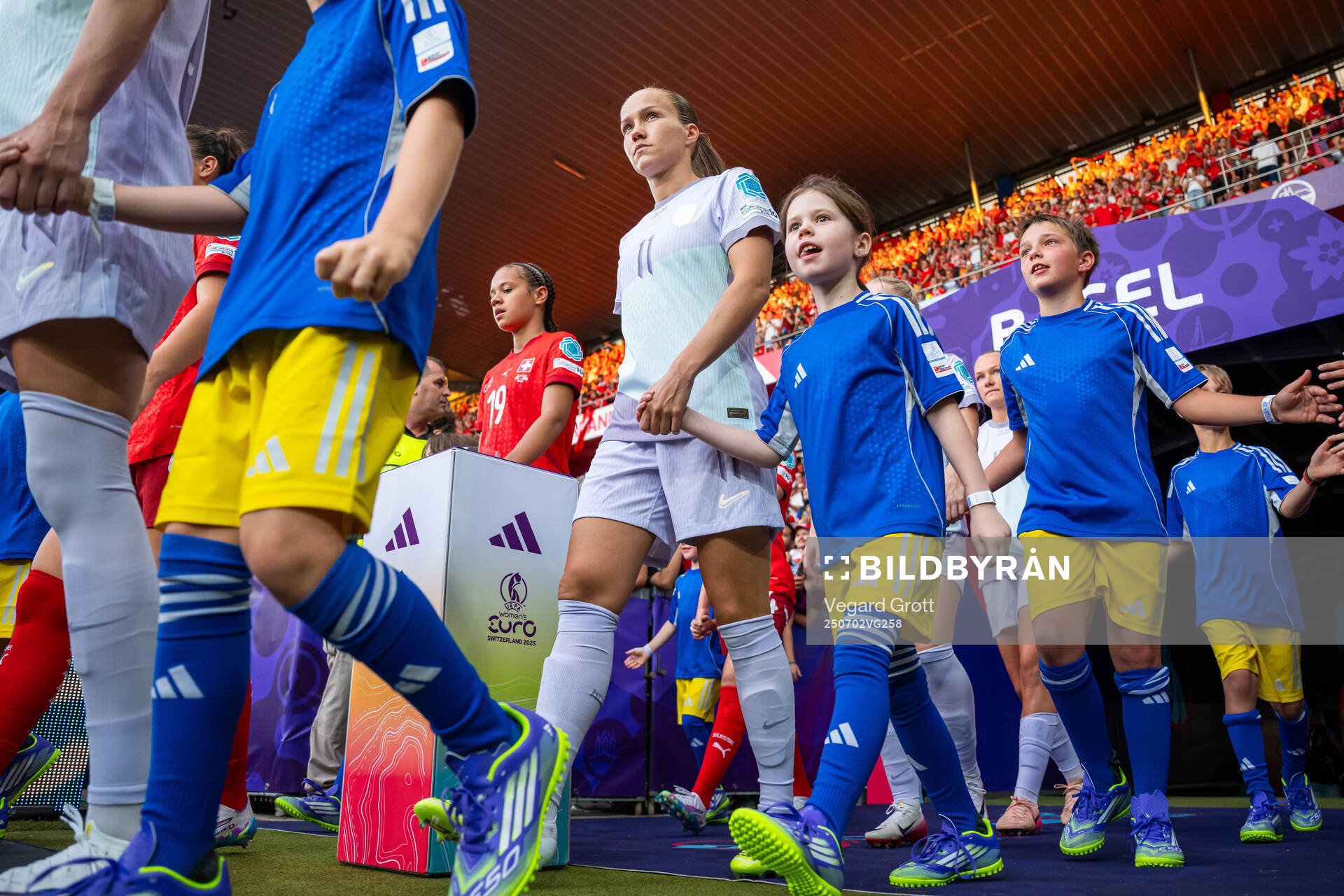 Guro Reiten of Norway enters the pitch