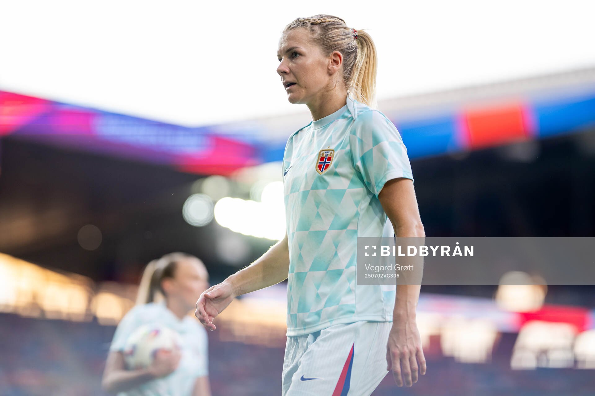 Ada Hegerberg of Norway warms up