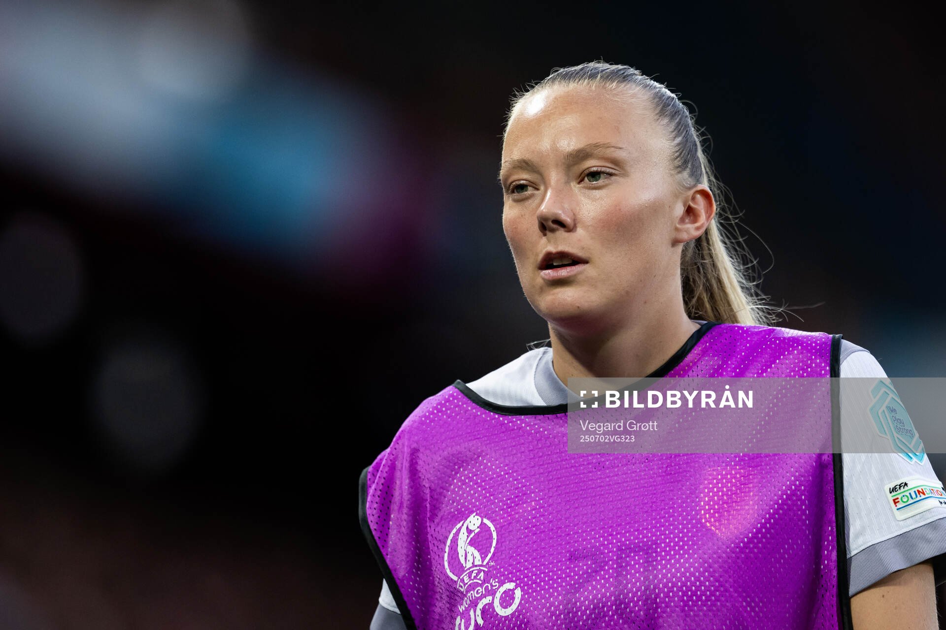 Synne Sofie Kinden Jensen of Norway warms up