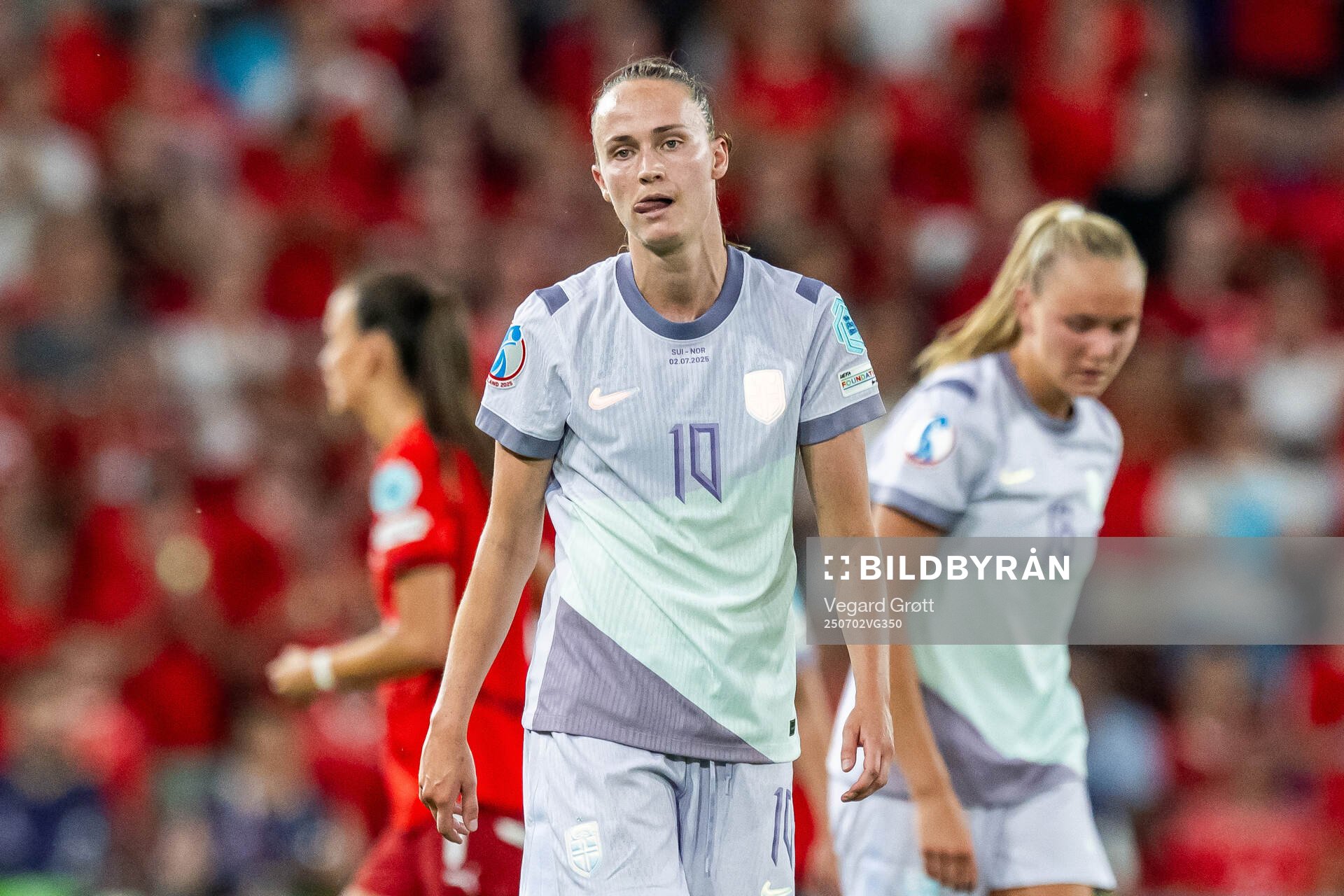 Caroline Graham Hansen of Norway looks dejected at half-time