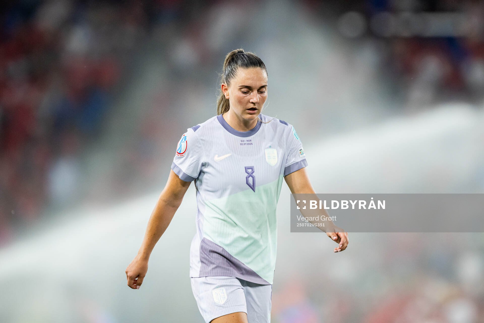 Vilde Bøe Risa of Norway looks dejected at half-time