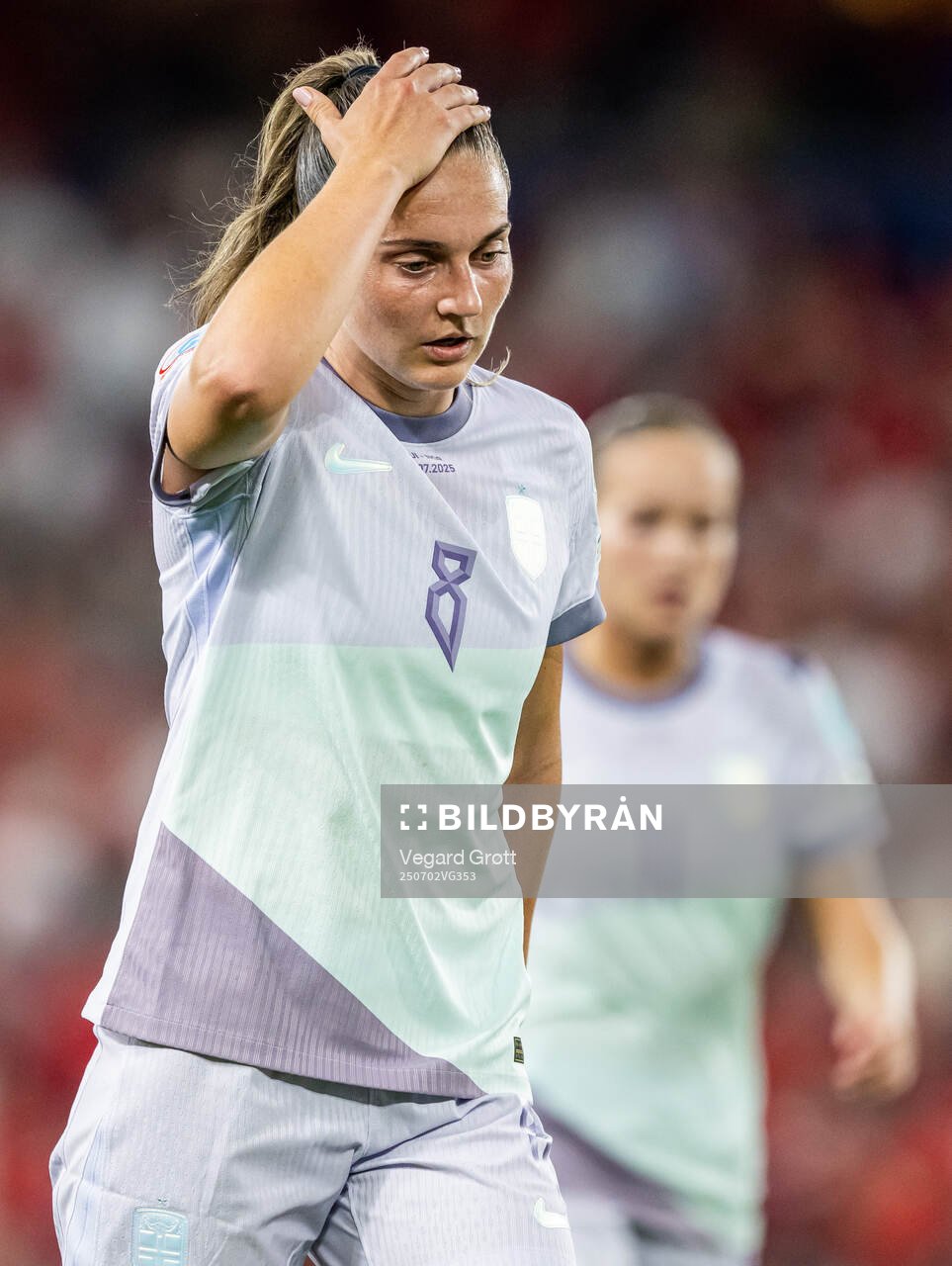 Vilde Bøe Risa of Norway looks dejected at half-time