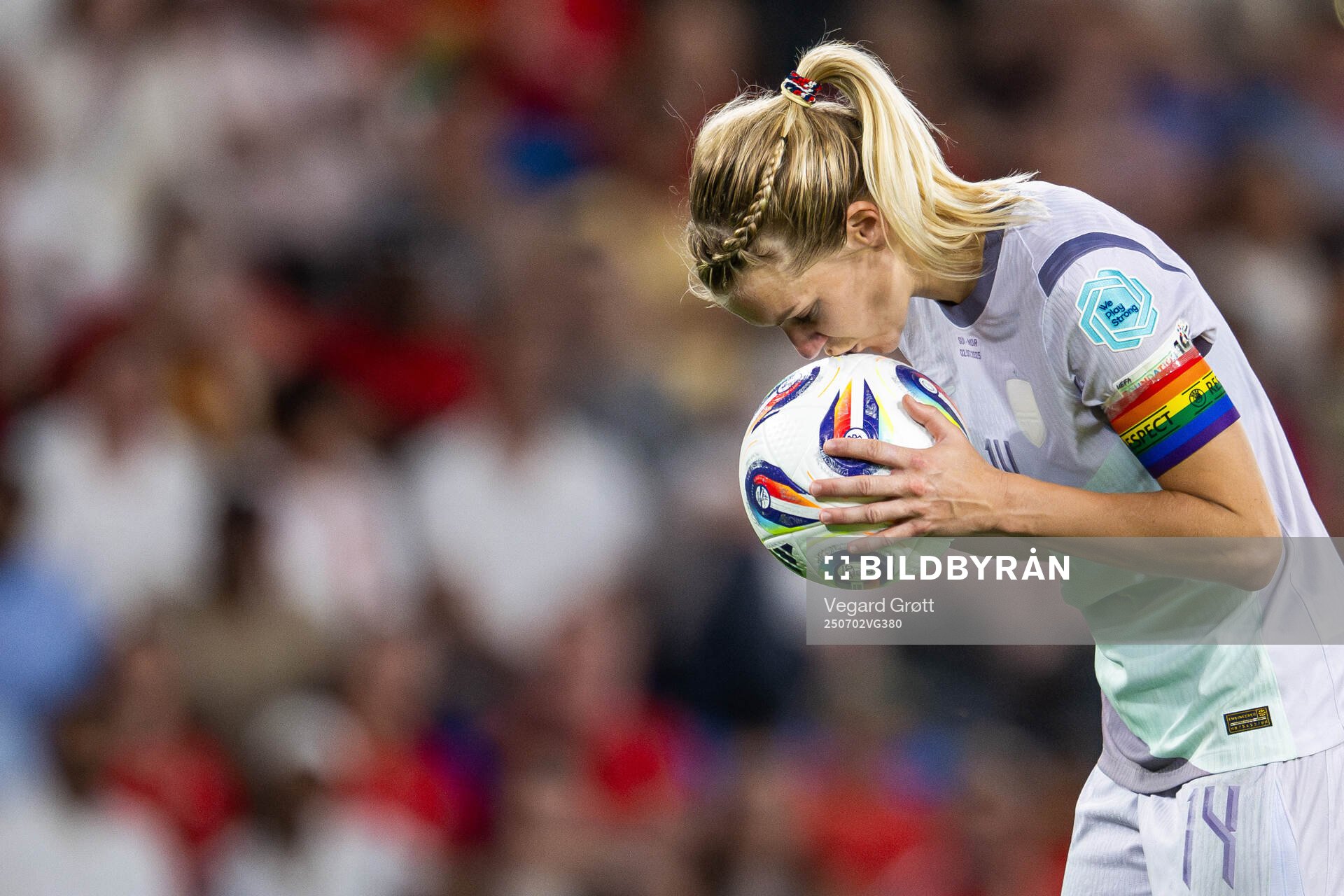 Ada Hegerberg of Norway prepares to take a penalty kick