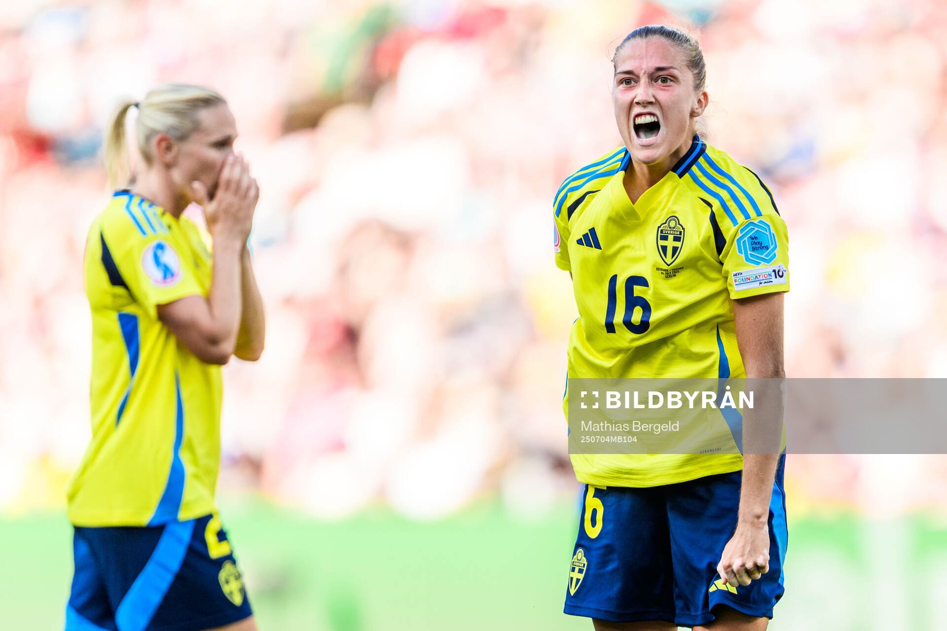 Filippa Angeldahl of Sweden reacts