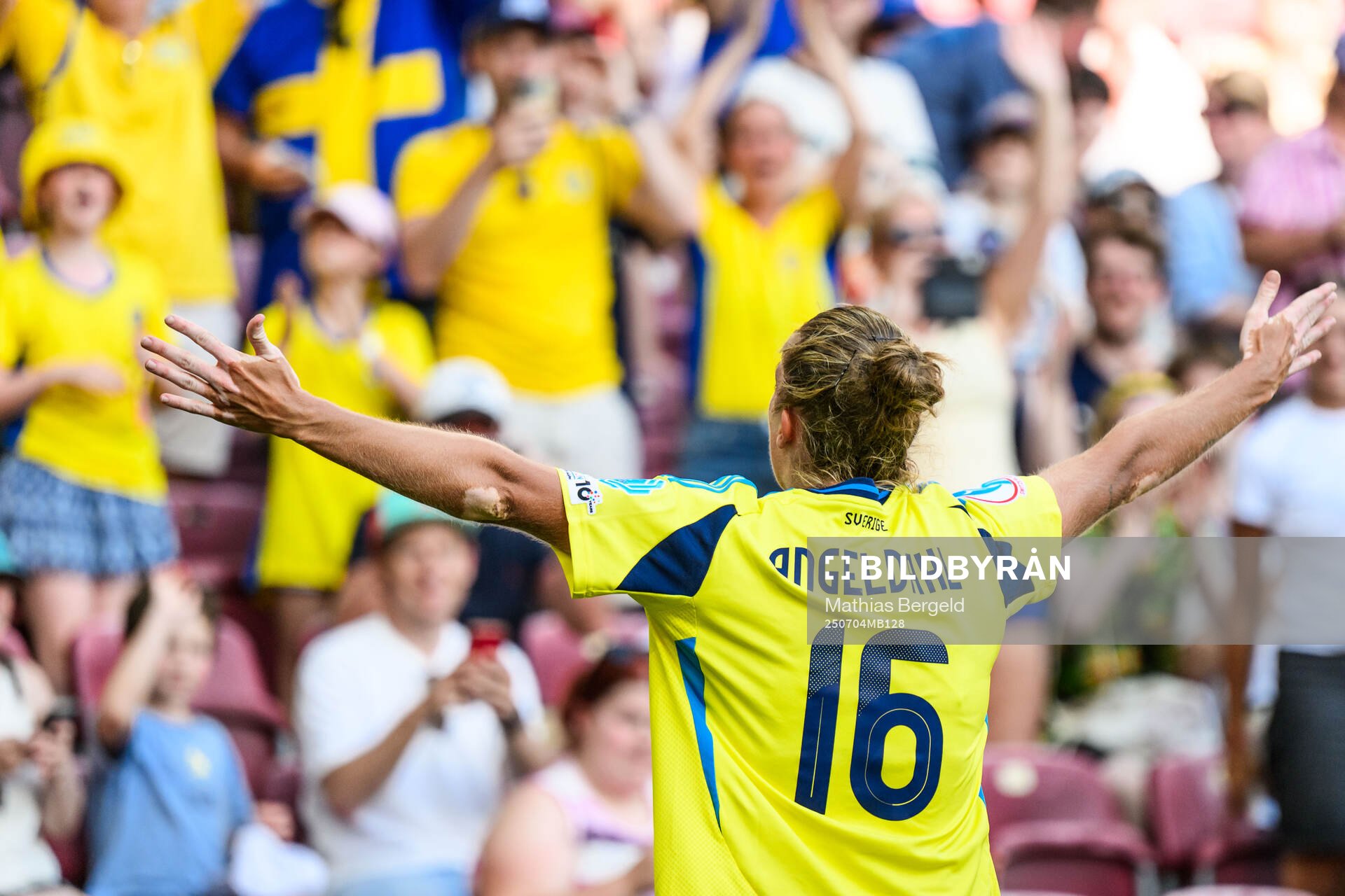 Filippa Angeldahl of Sweden celebrates scoring 0-1