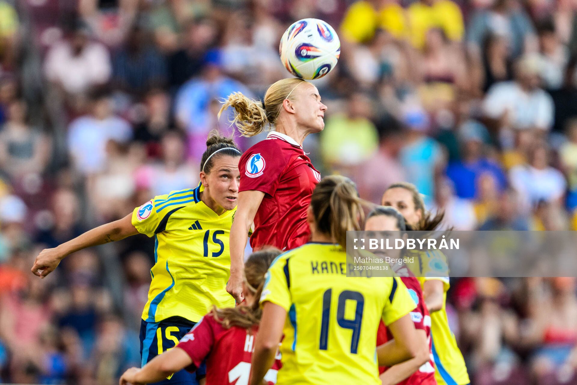 Pernille Harder of Denmark and Julia Zigiotti Olme of Sweden