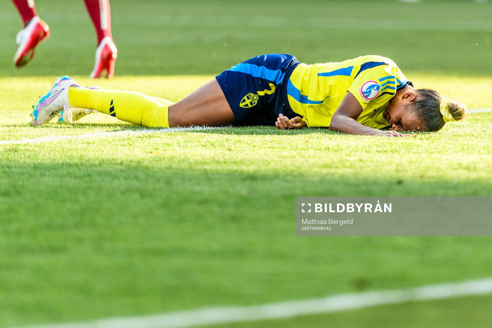 Madelen Janogy of Sweden looks dejected